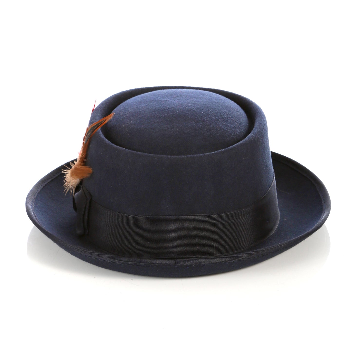 Navy Pork Pie Hat - Wool