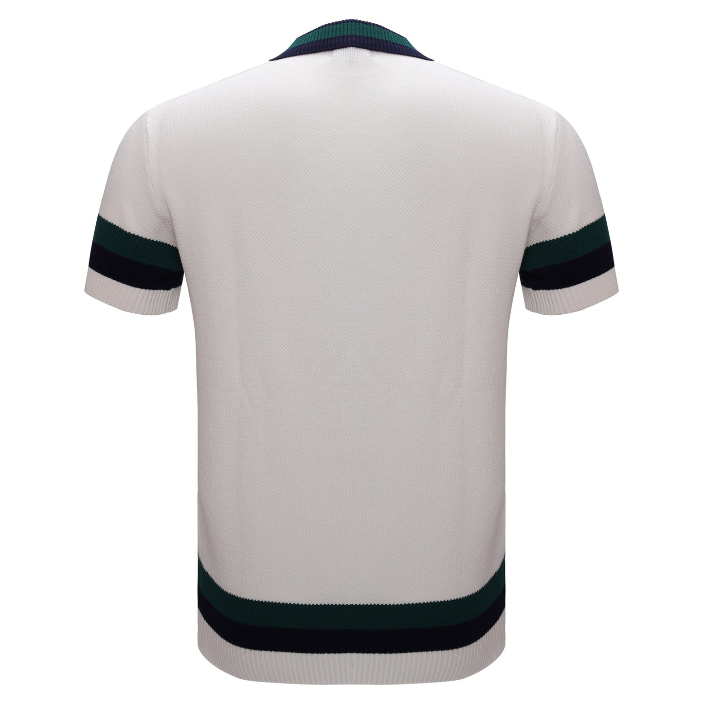 Heritage Stripe Knit Polo WHITE - My Men's Shop