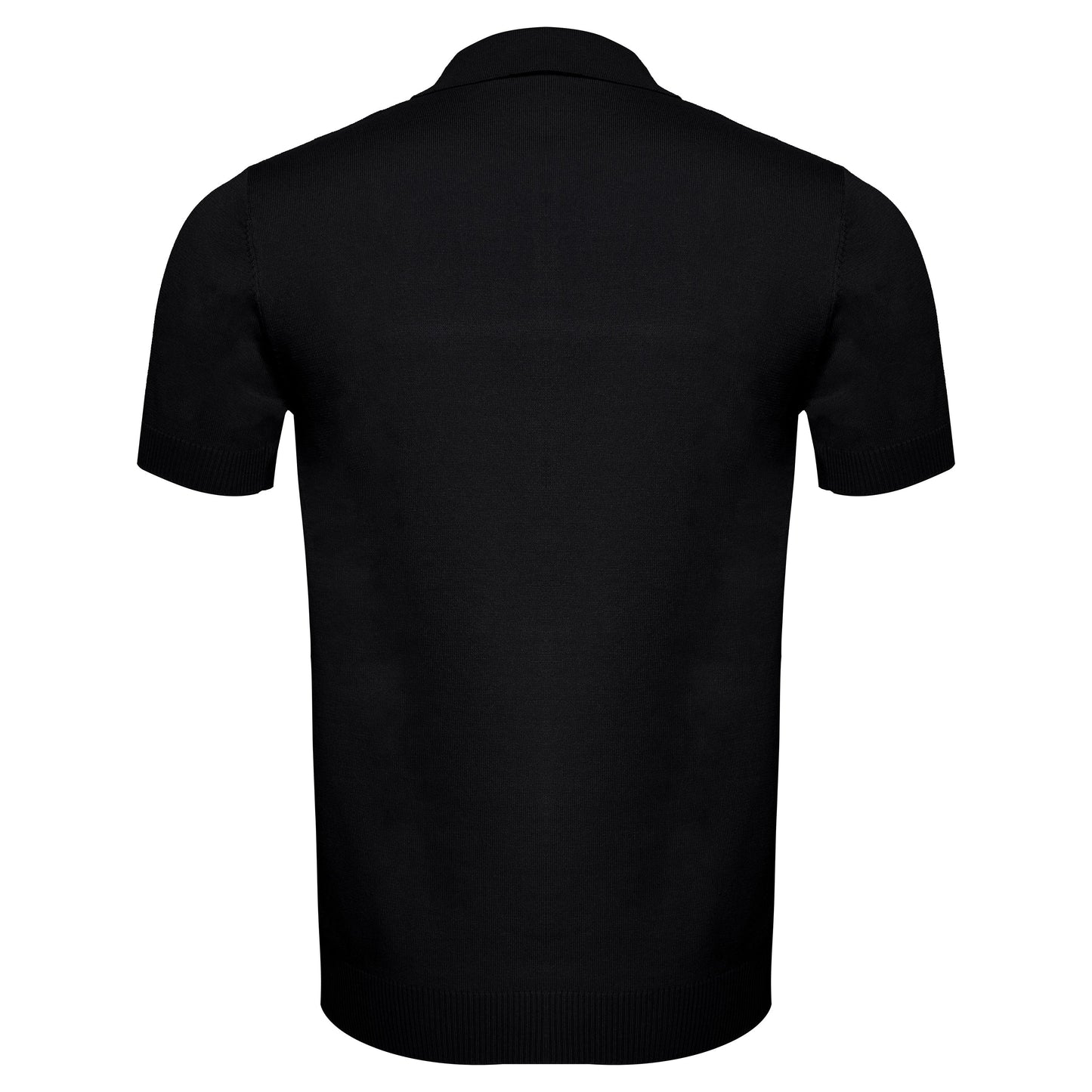 Men's Retro-Inspired Knitted Polo Shirt BLACK/WHITE - My Men's Shop