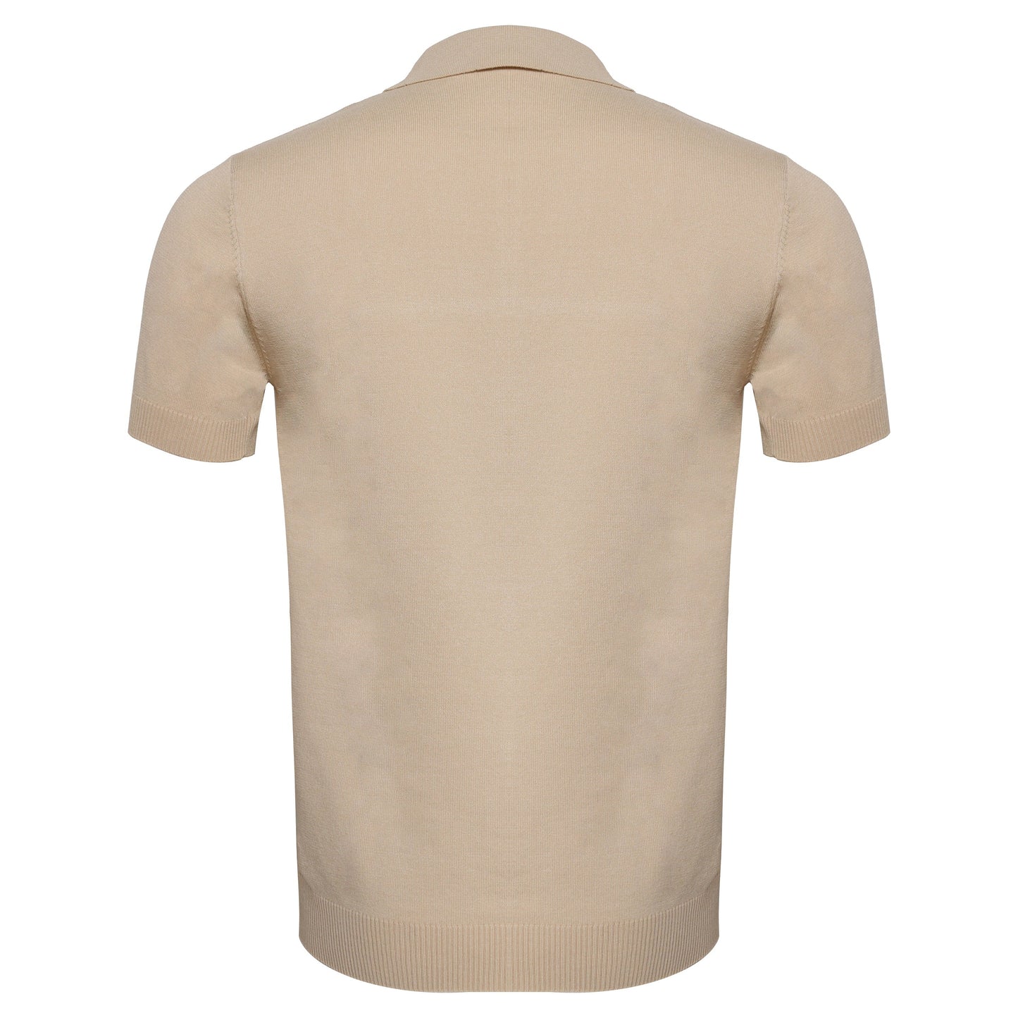Men's Retro-Inspired Knitted Polo Shirt IVORY/NAVY - My Men's Shop