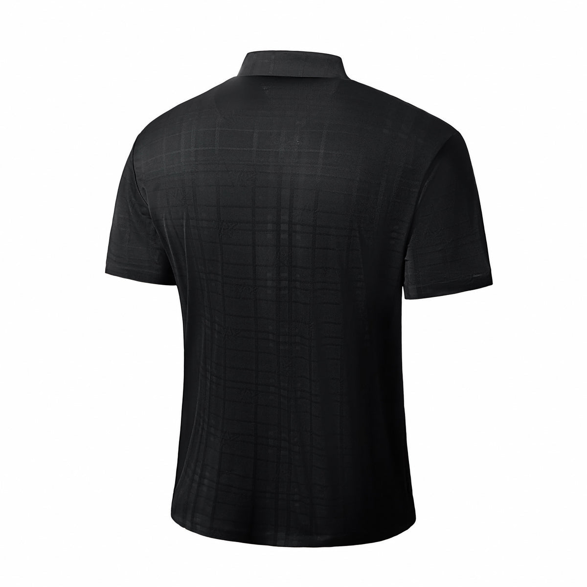 Shadow Plaid Stitchless Men's Polo Black - My Men's Shop