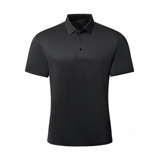 Diagonal Texture Stitchless Men's Polo Black - My Men's Shop