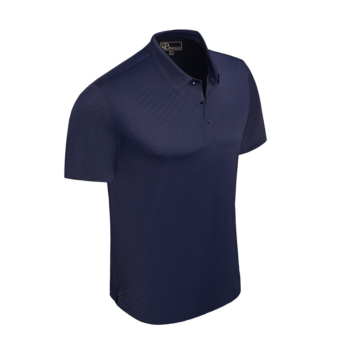 Diagonal Texture Stitchless Men's Polo Navy - My Men's Shop