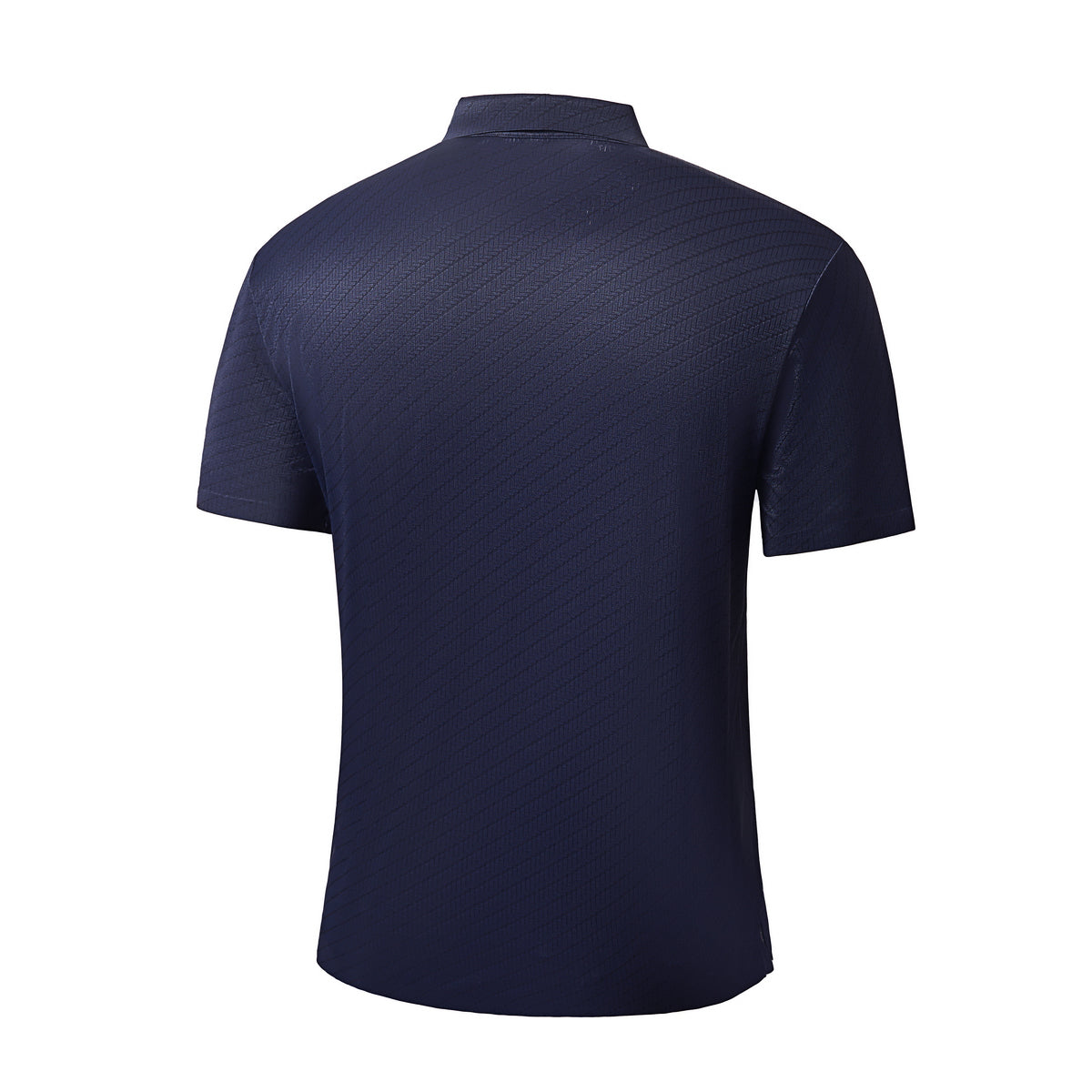 Diagonal Texture Stitchless Men's Polo Navy - My Men's Shop