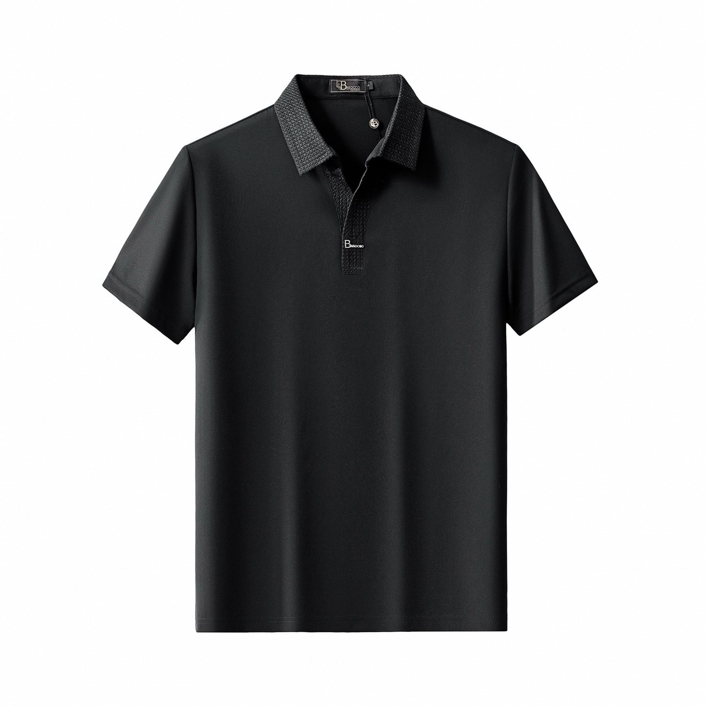 Stride Contrast Collar Polo BLACK