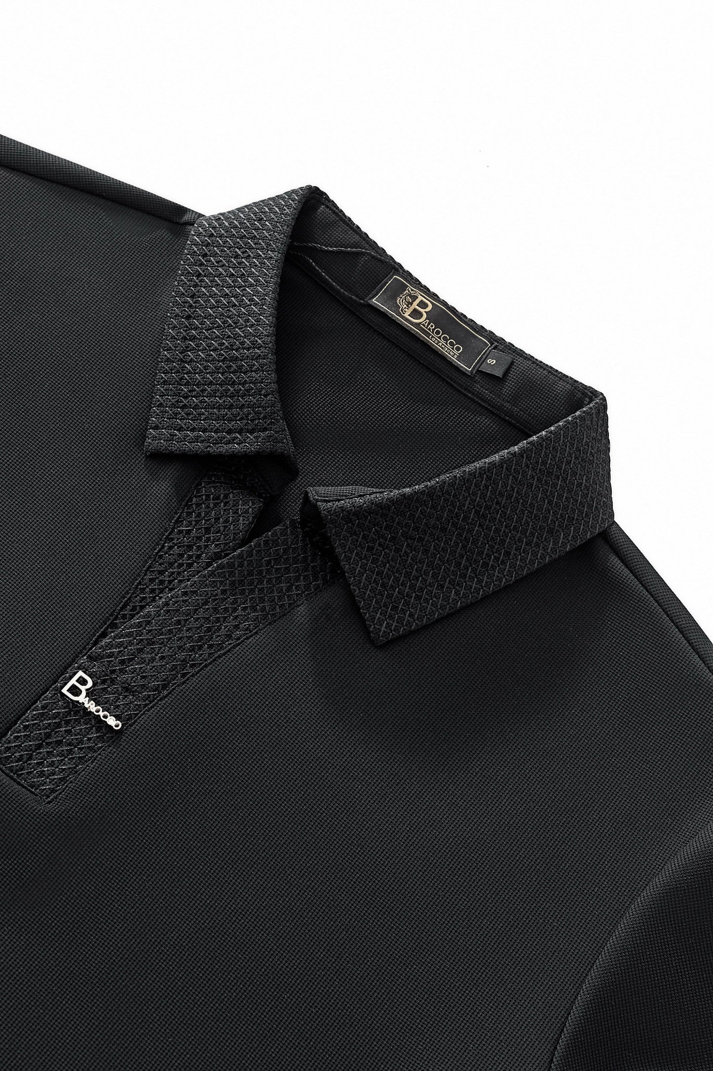 Stride Contrast Collar Polo BLACK