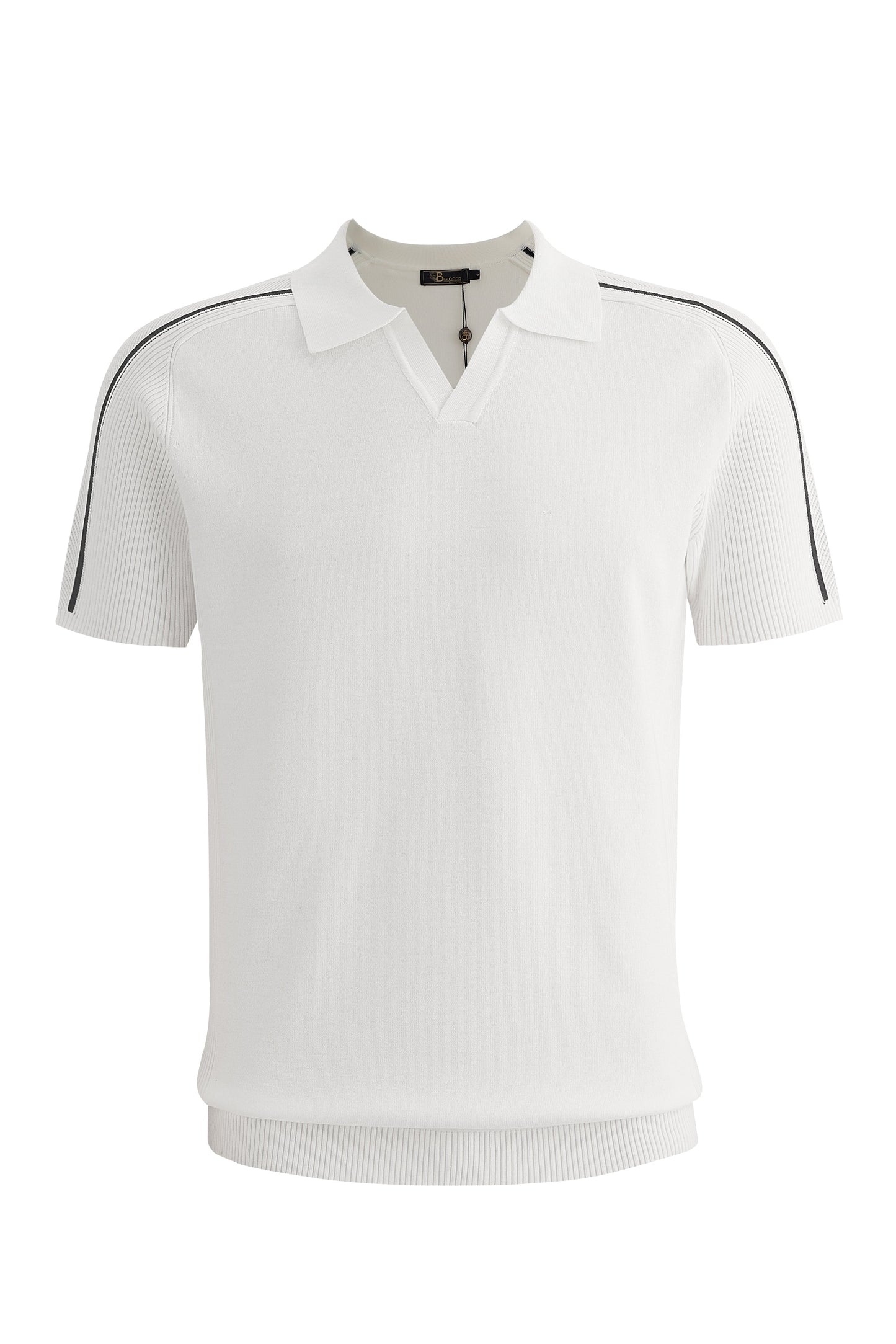 Milano Stripe Collar Polo IVORY - My Men's Shop
