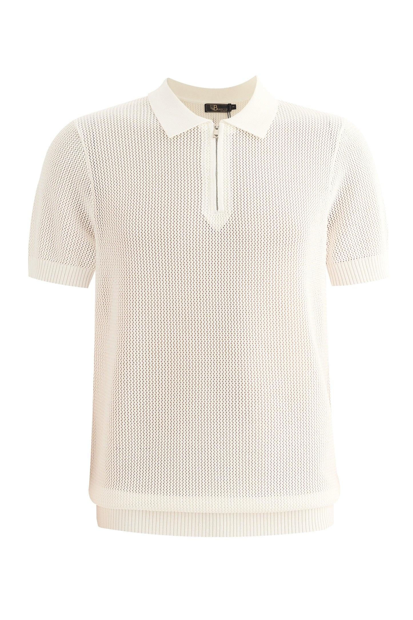 The Napoli Mesh Zip Polo WHITE