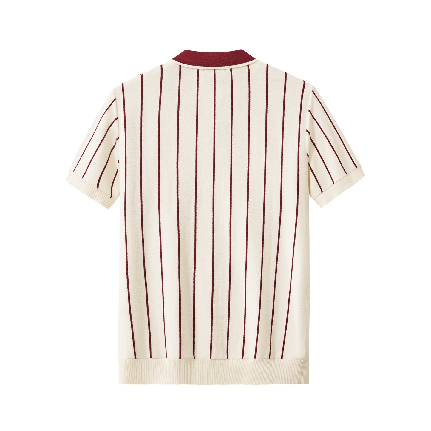 ModStripe Knit Shirt IVORY/WINE - My Men's Shop