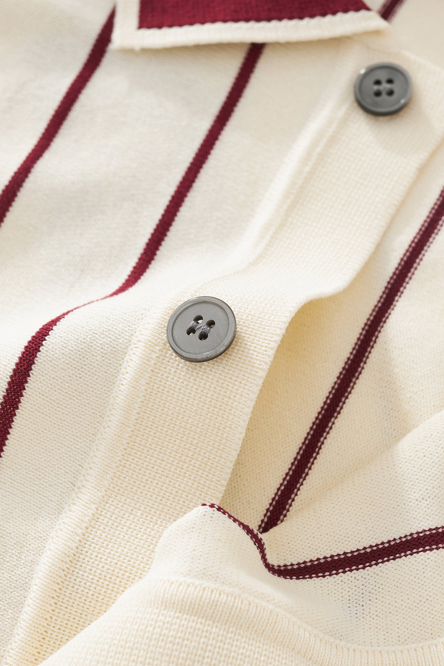ModStripe Knit Shirt IVORY/WINE - My Men's Shop