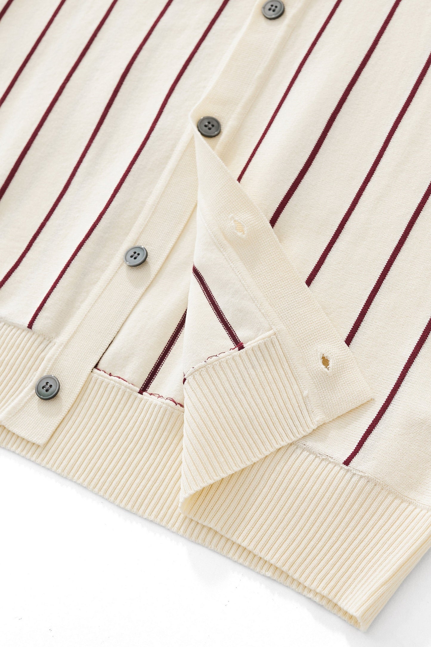 ModStripe Knit Shirt IVORY/WINE - My Men's Shop