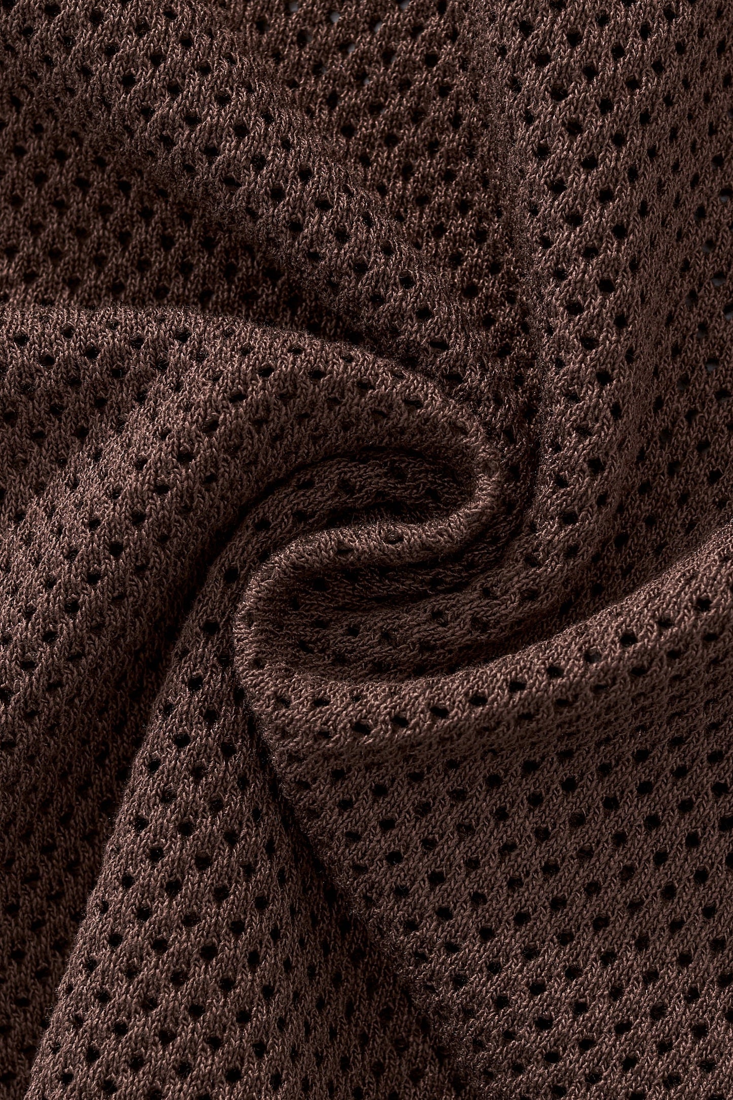 Contrast Trim Mesh Button-Up COFFEE - My Men's Shop