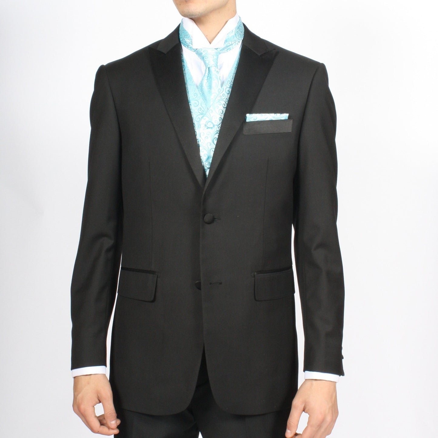 Ferrecci Mens PV50-5 Turquoise with Cream Back Vest Set