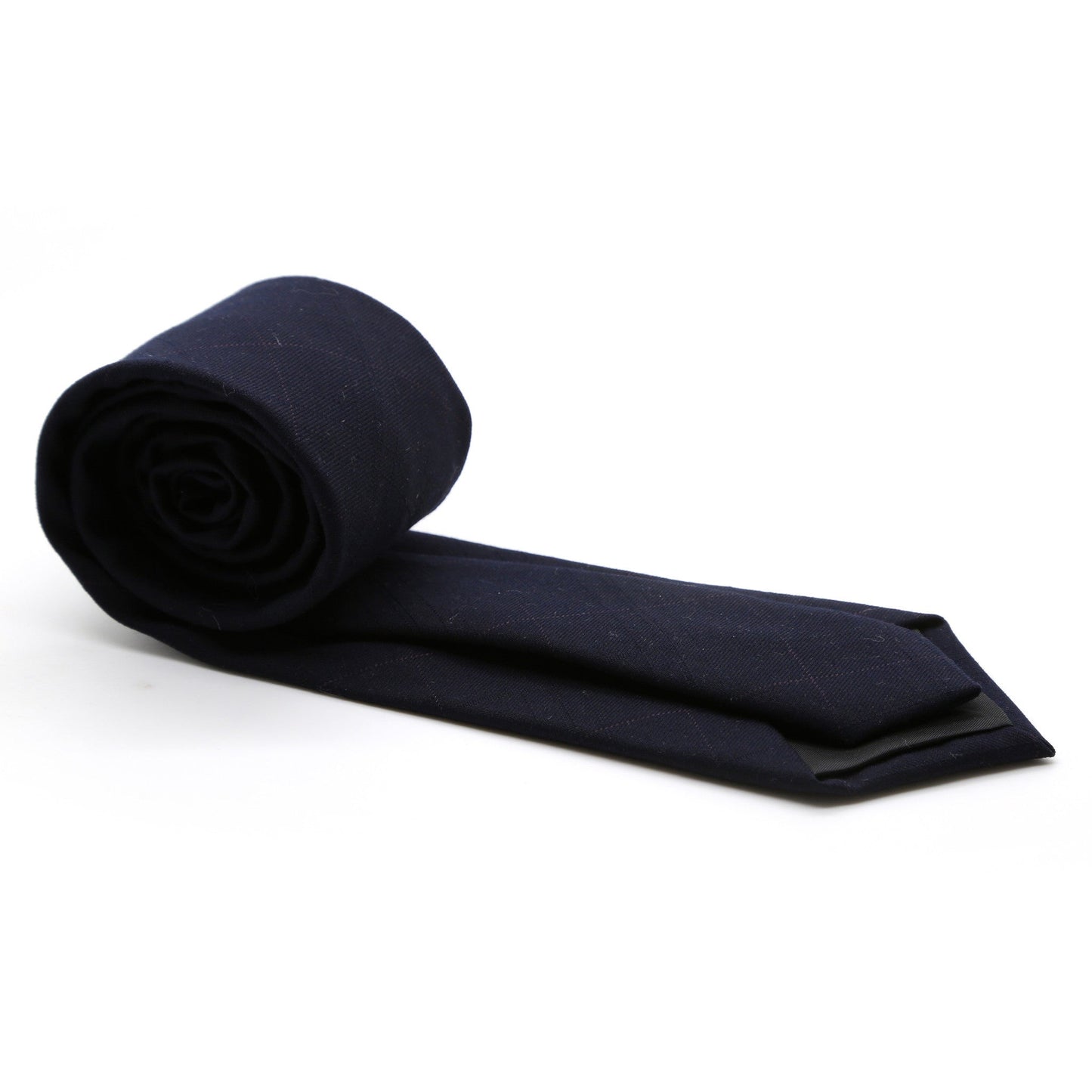 Slim Navy Blue and Burgundy Plaid Neckties & Handkerchief