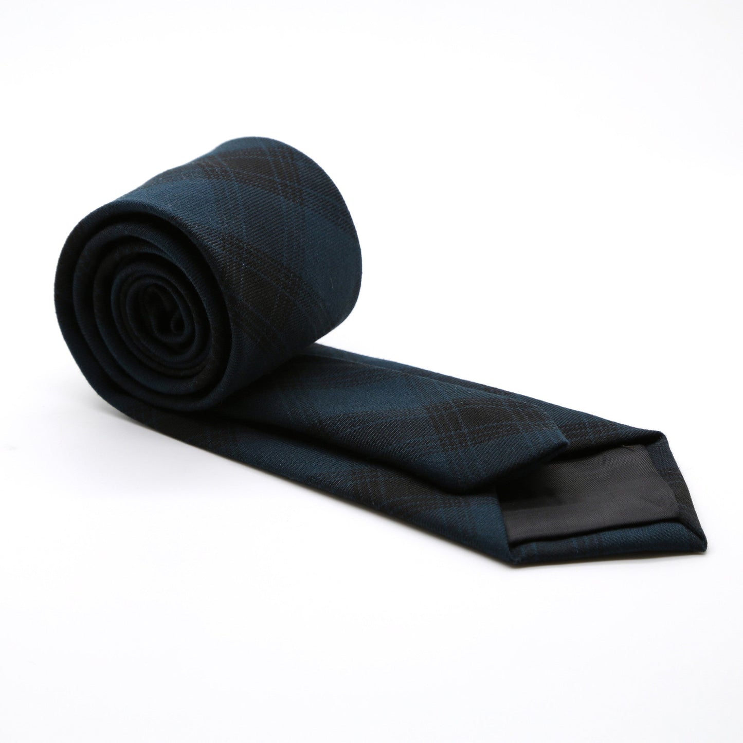 Slim Teal and Black Plaid Neckties & Handkerchief