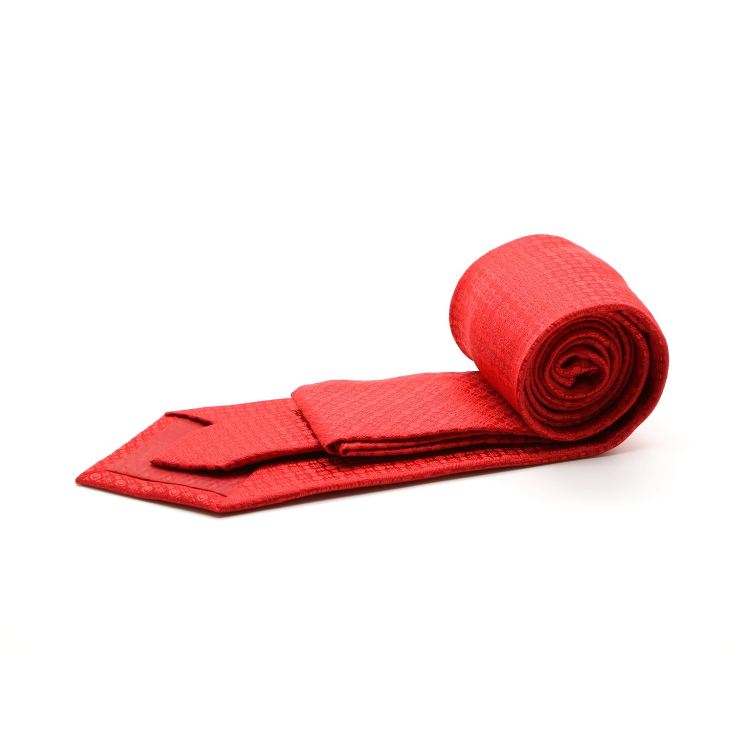 Ferrecci Mens Red Geometric Necktie with Handkerchief Set