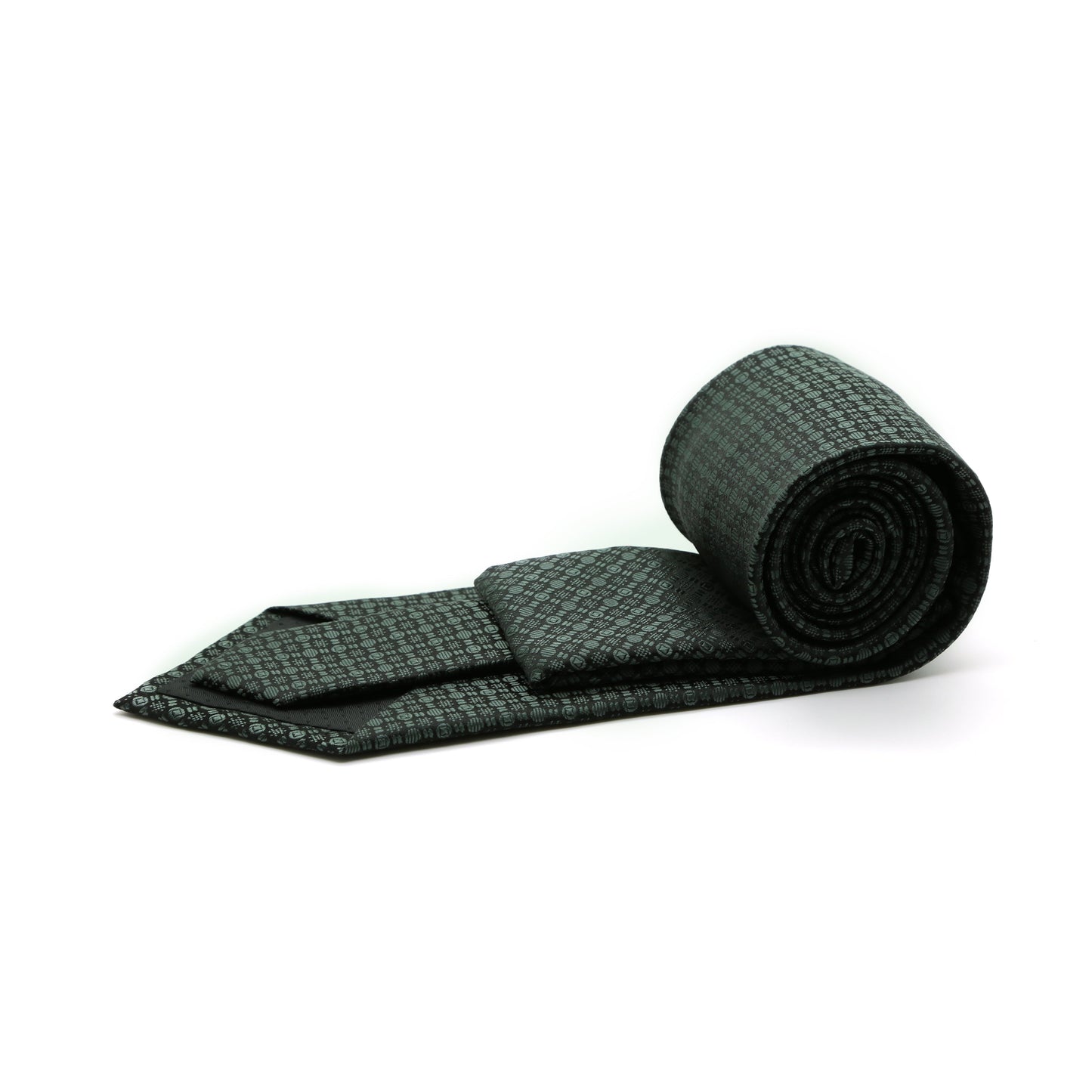 Ferrecci Mens Grey Geometric Necktie with Handkerchief Set