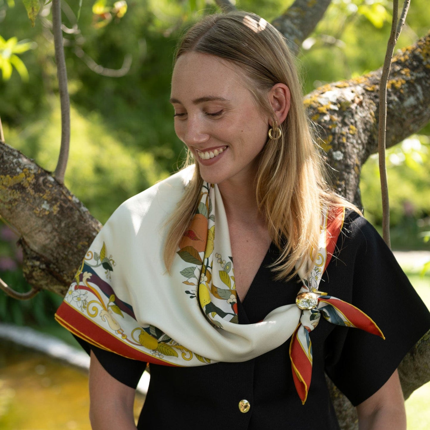 Anthea - Silk Foulard - Ivory - My Men's Shop