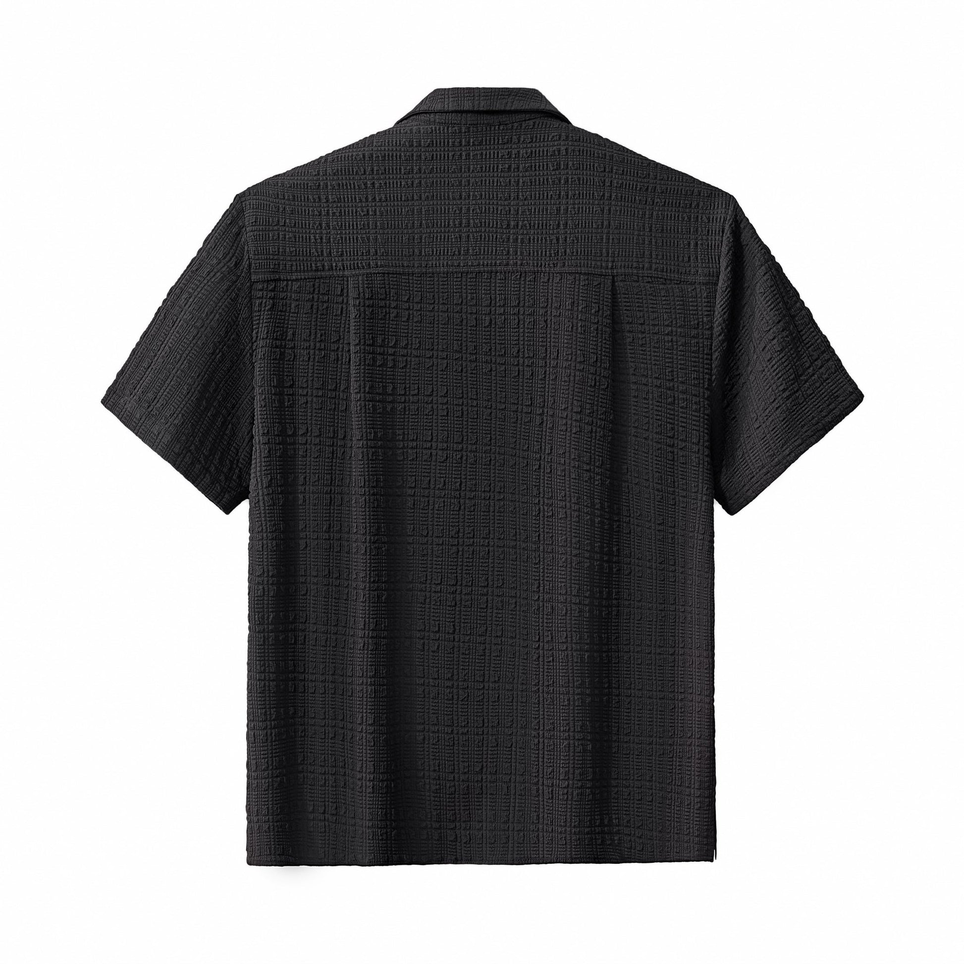 Loft Set – Textured Short Sleeve Shirt & Pant BLACK - My Men's Shop