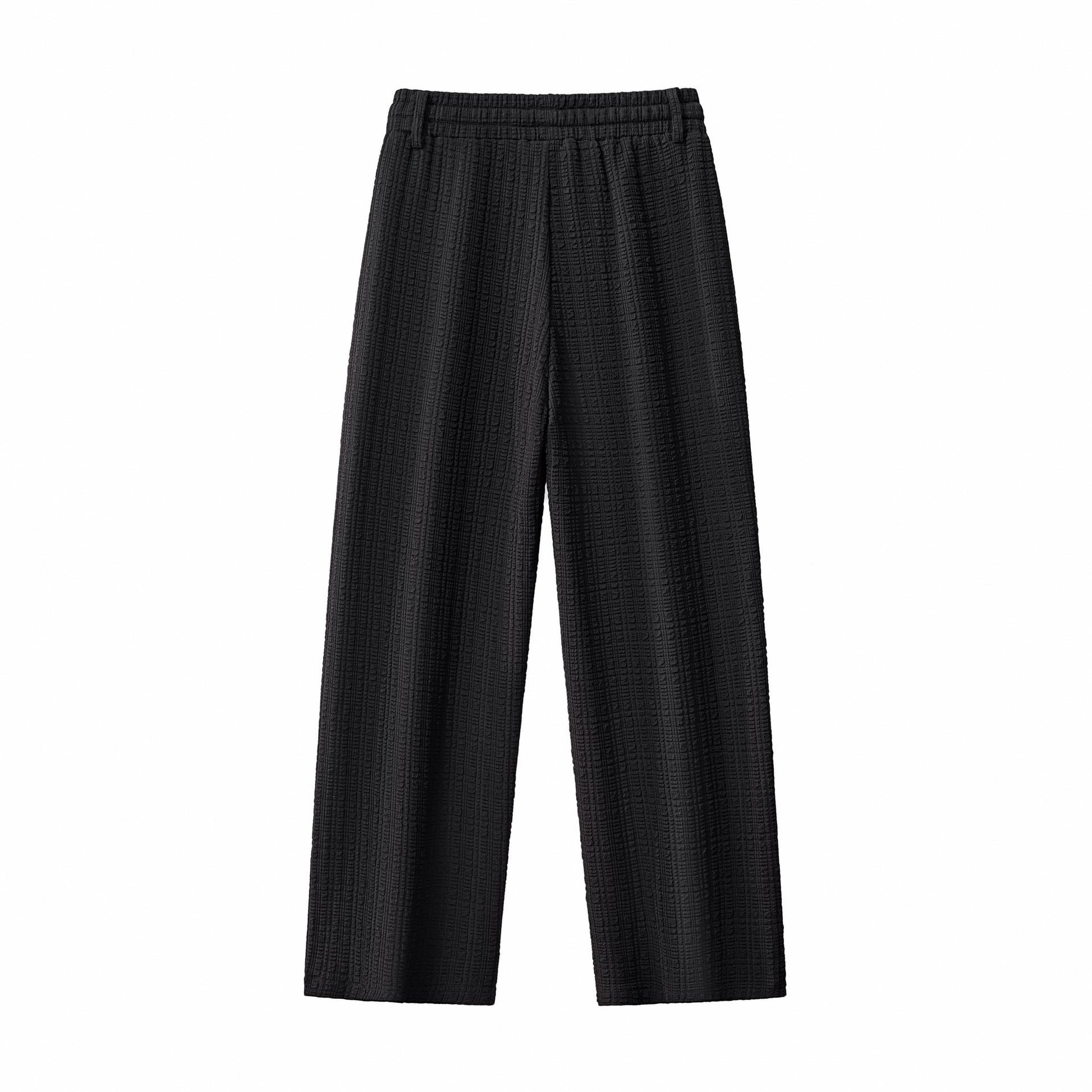 Loft Set – Textured Short Sleeve Shirt & Pant BLACK - My Men's Shop