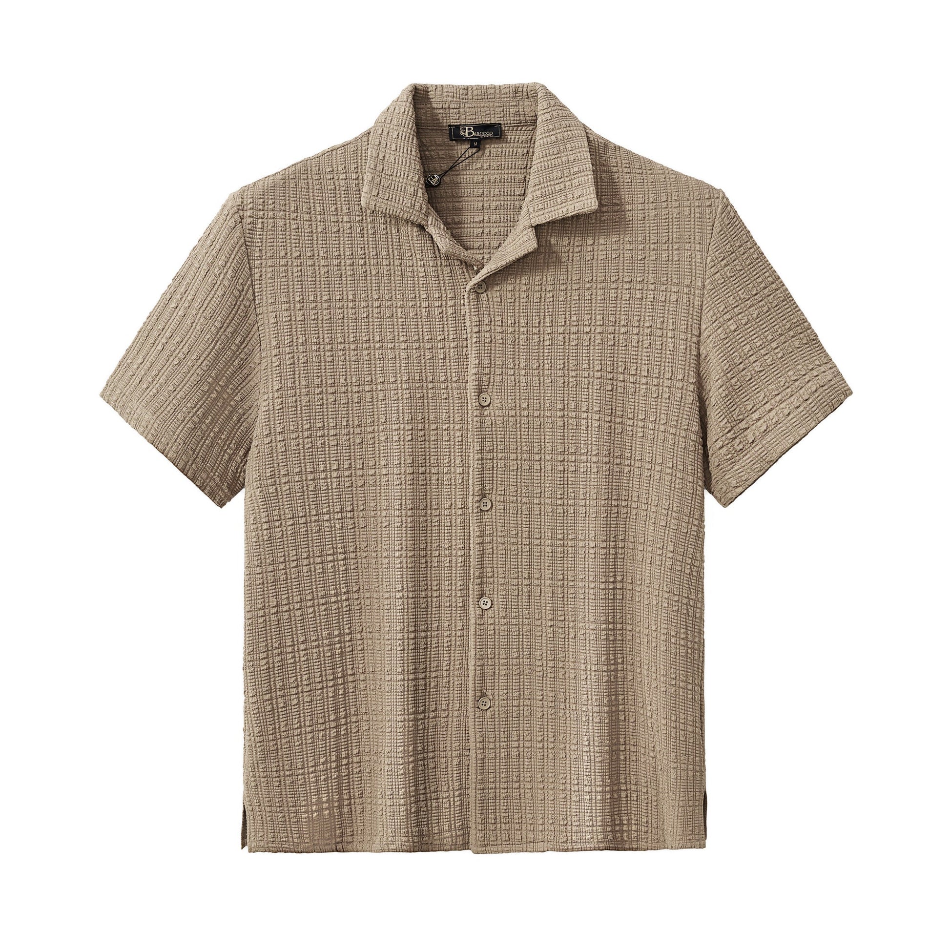 Loft Set – Textured Short Sleeve Shirt & Pant BROWN - My Men's Shop