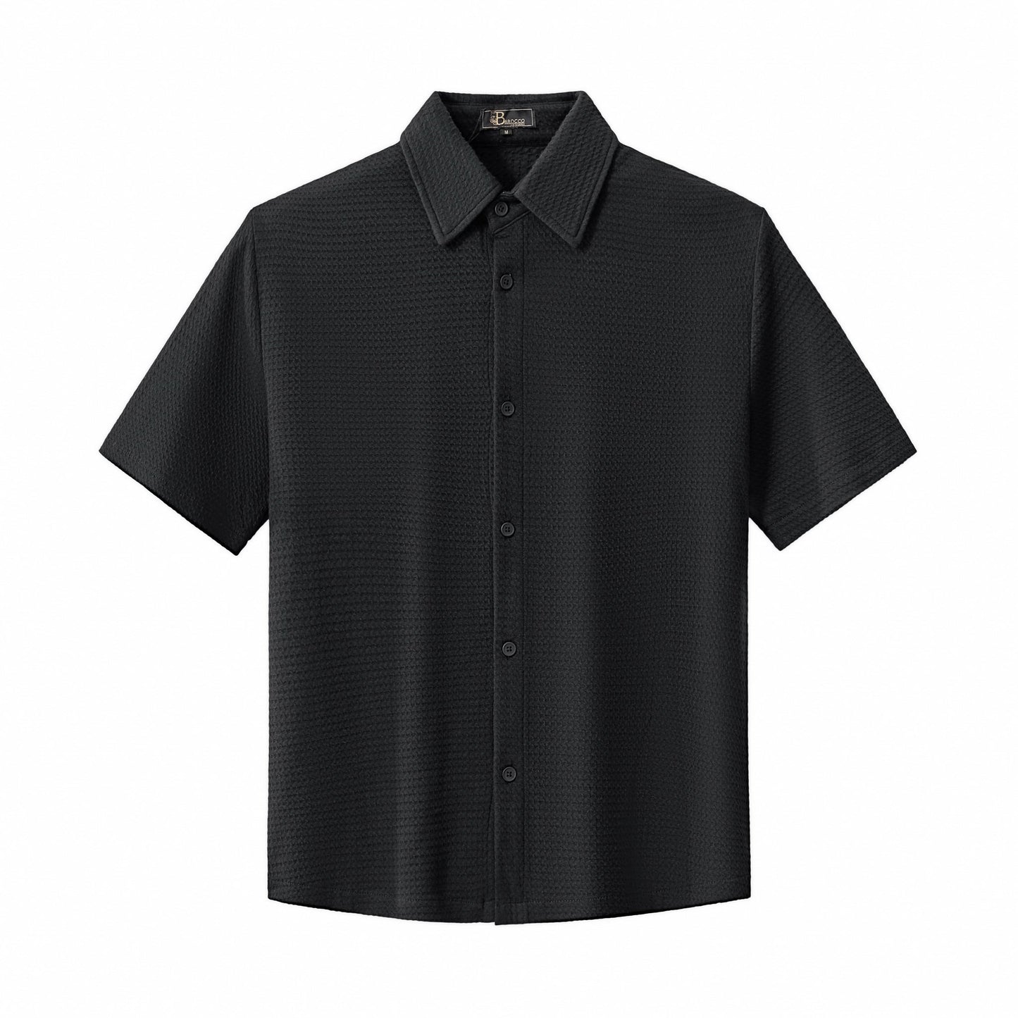 Vista Set – Waffle Textured Shirt & Pant BLACK - My Men's Shop
