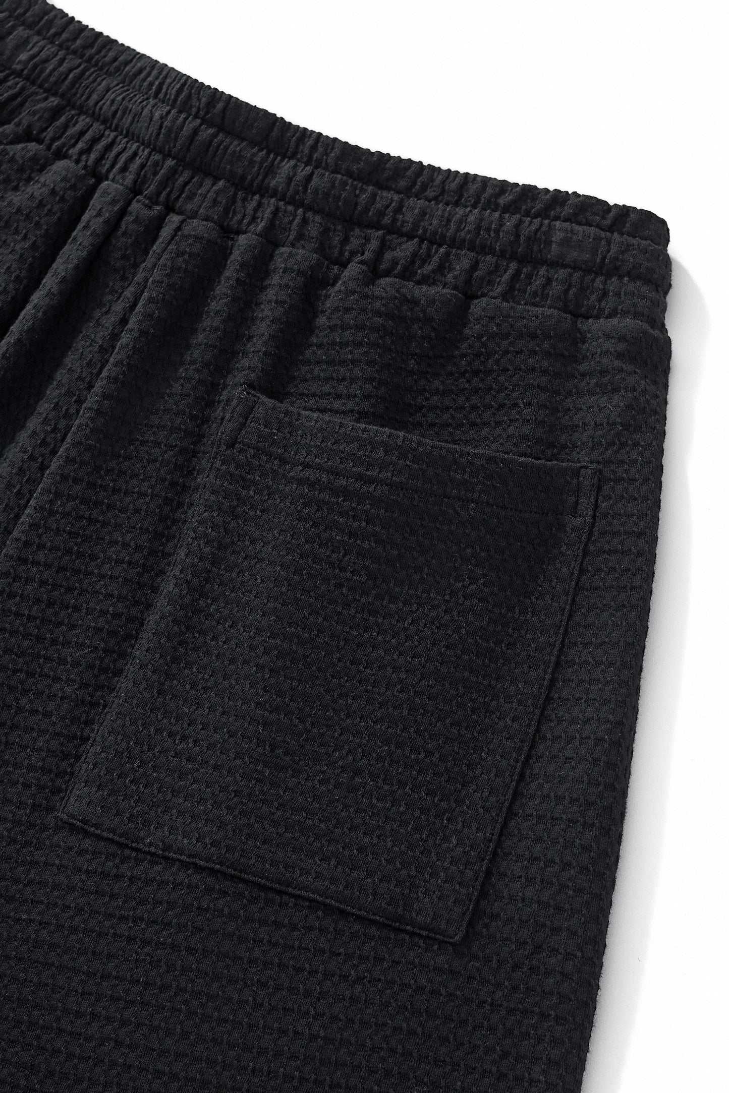 Vista Set – Waffle Textured Shirt & Pant BLACK - My Men's Shop