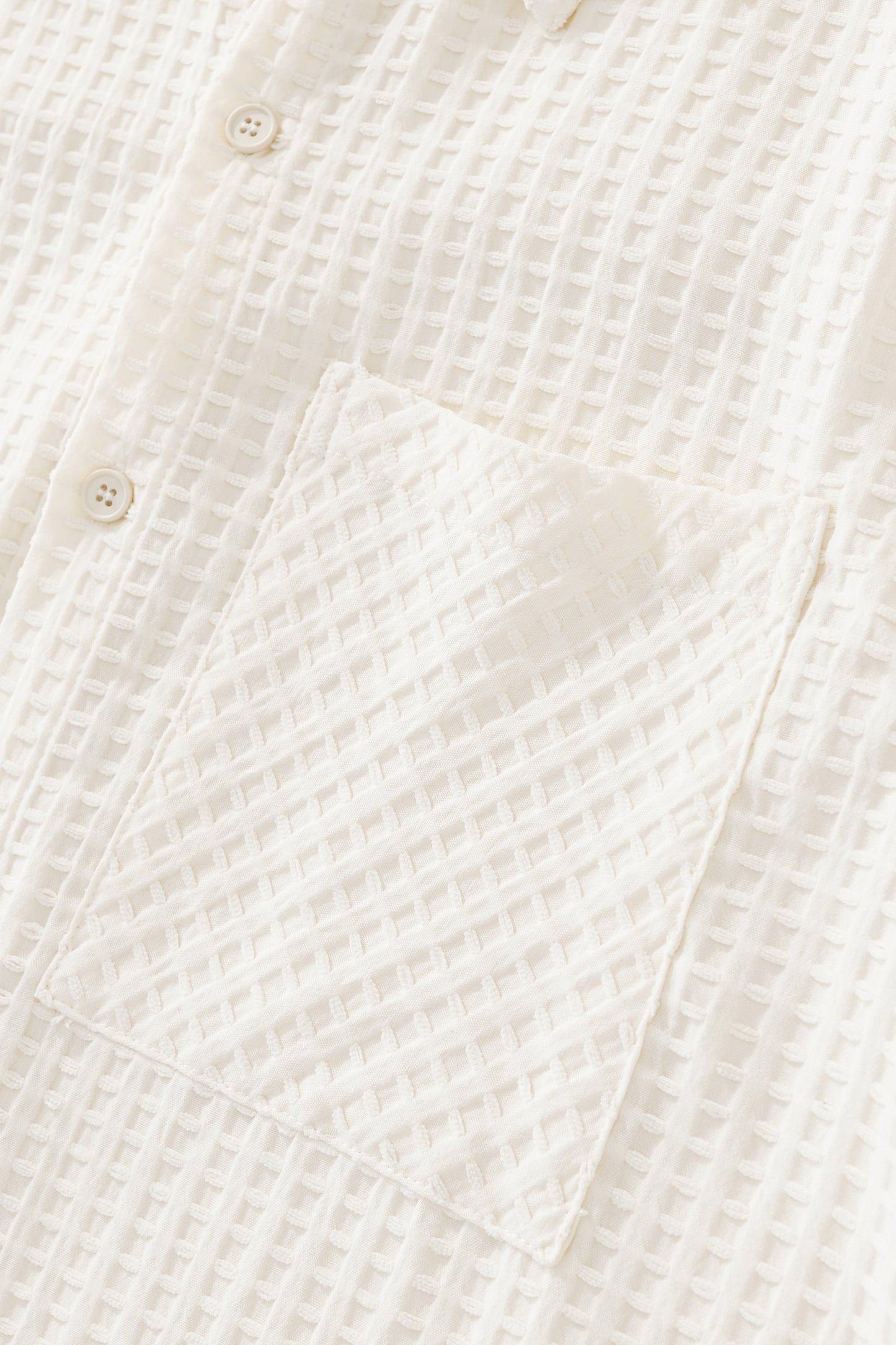 Drift Set – Waffle Textured Shirt & Short WHITE