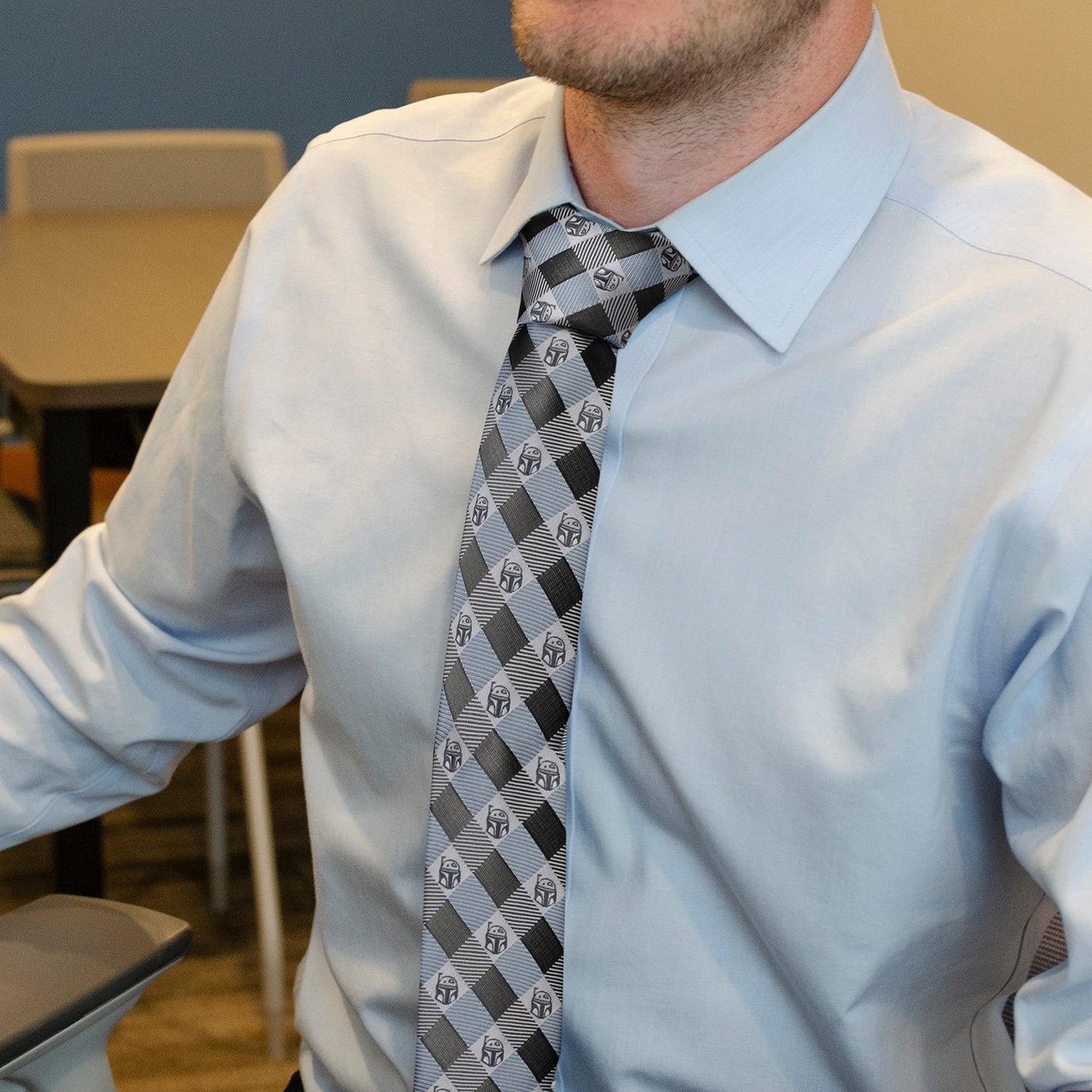 Star Wars Boba Fett Blue and Gray Plaid Tie - My Men's Shop