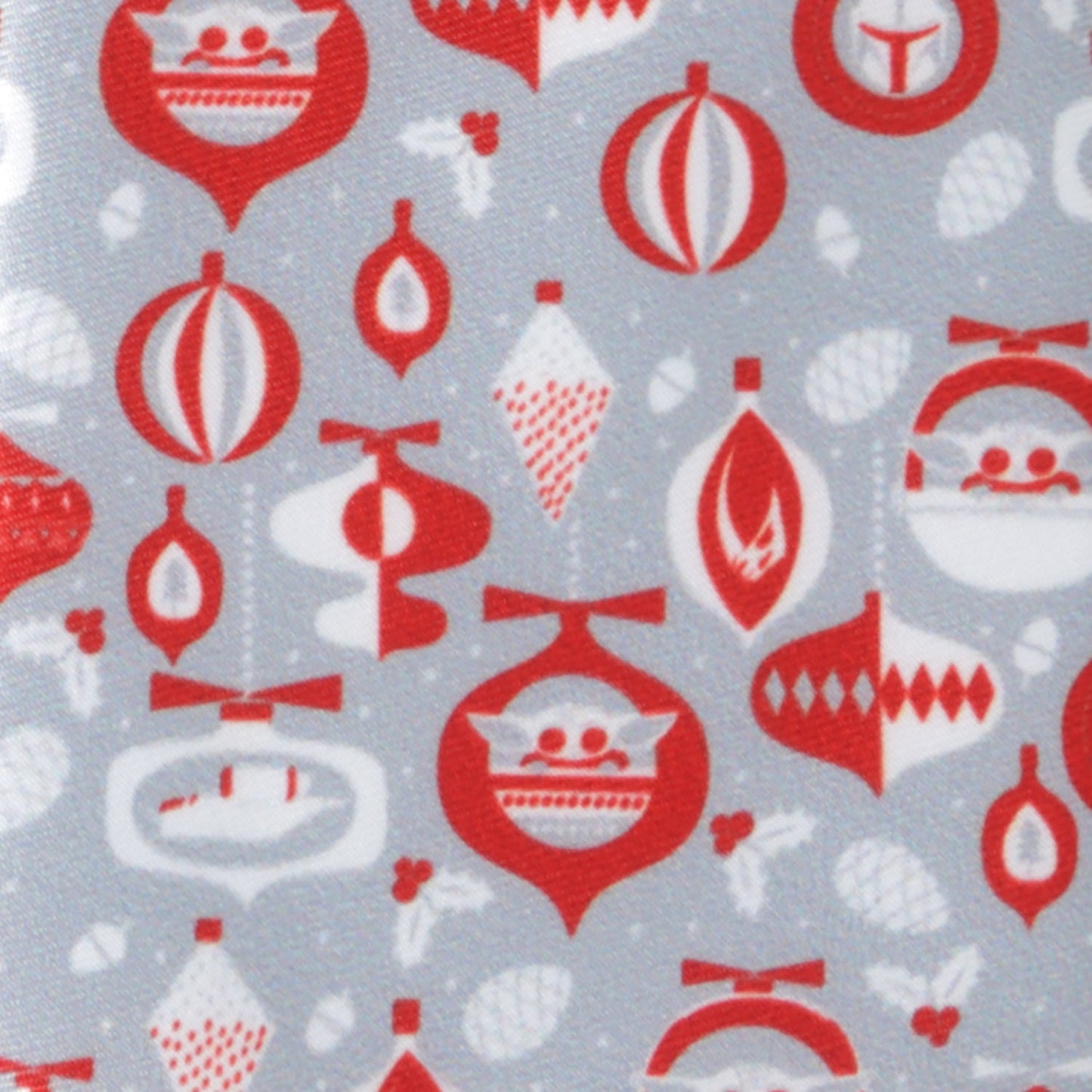 Star Wars Mandalorian and Grogu Gray and Red Holiday Tie - My Men's Shop