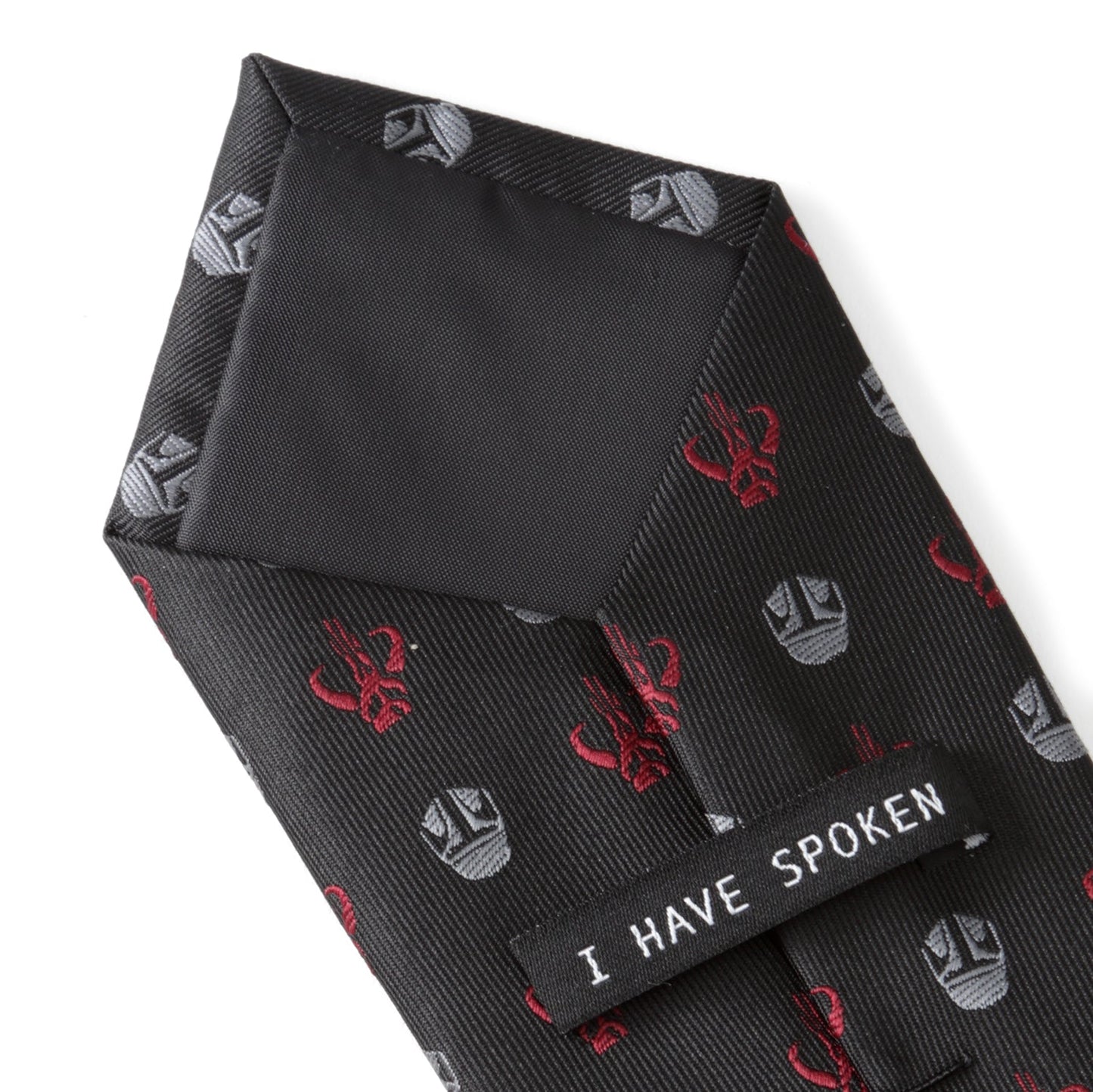 Corbata de Star Wars Mandalorian y Mythosaur roja y negra