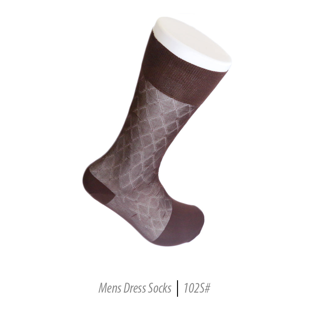 Men's Short Nylon Socks 102S - Brown