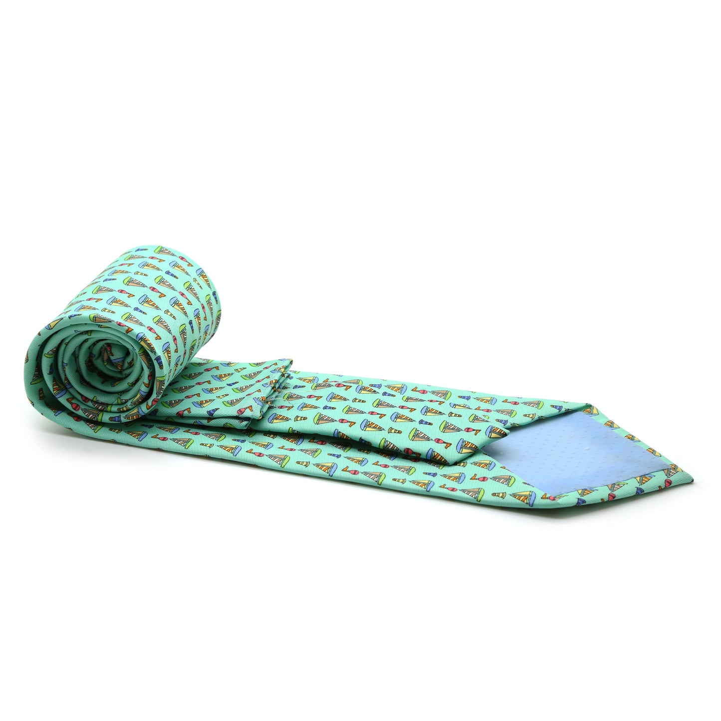 Sailboat Turquoise Necktie with Handkerchief Set