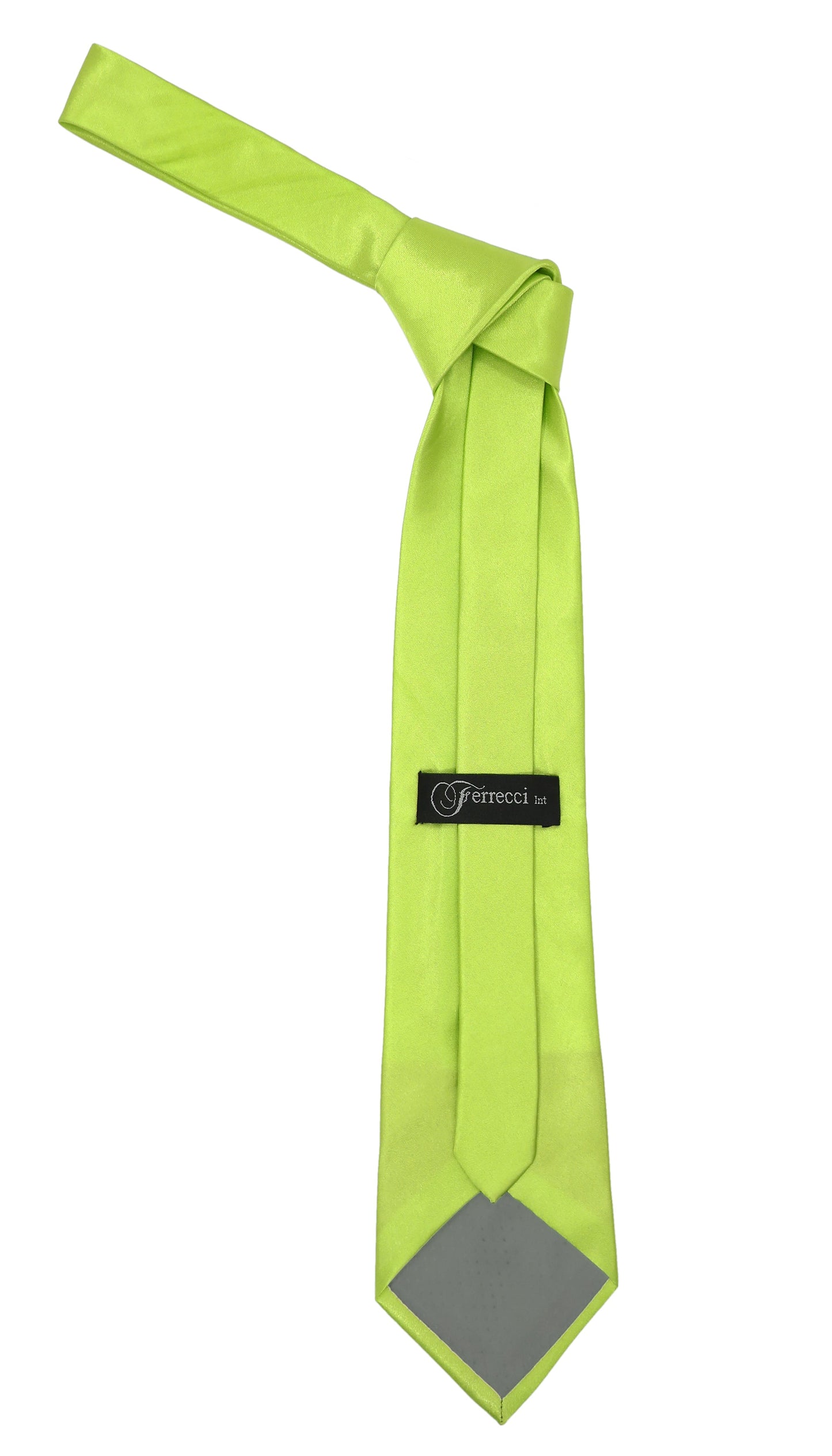 Solid Color Neck Tie Green Neon Necktie