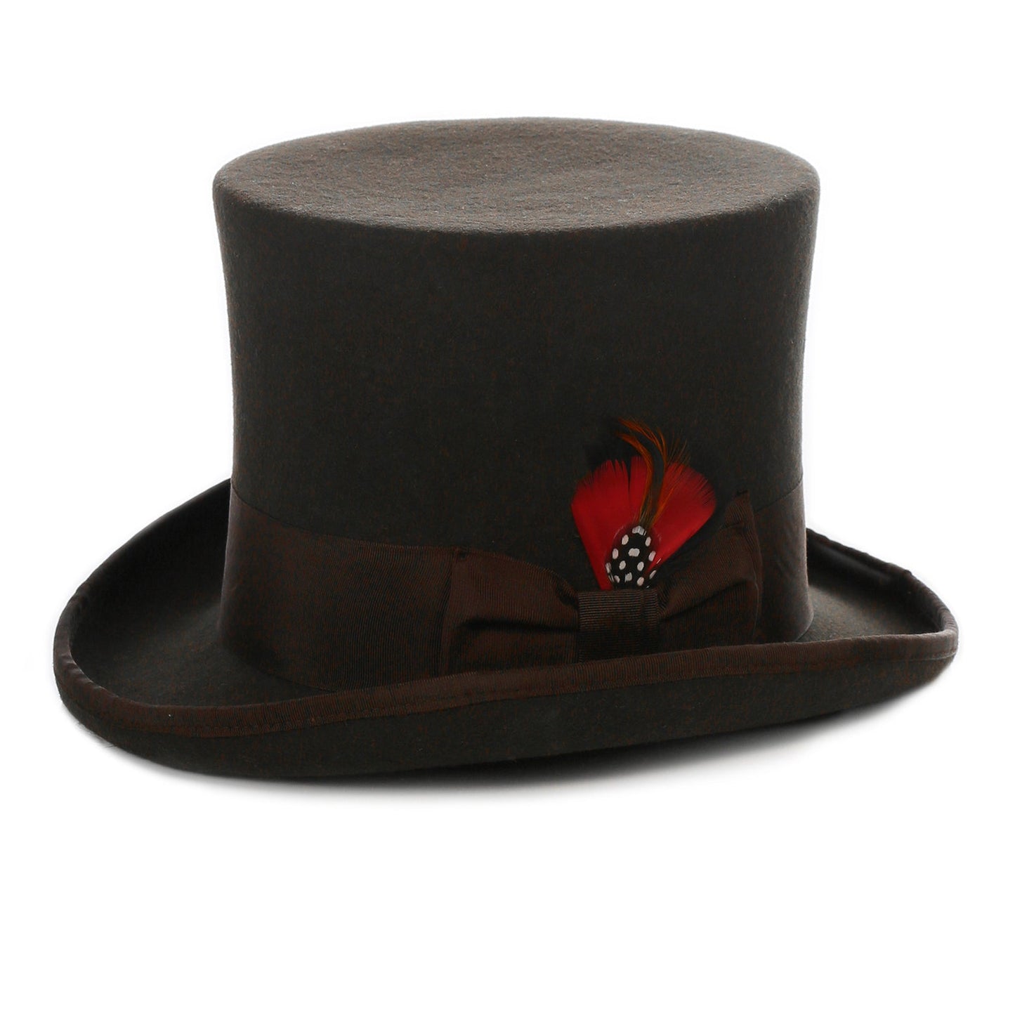 Brown Wool Felt Top Hat for Men | Ferrecci