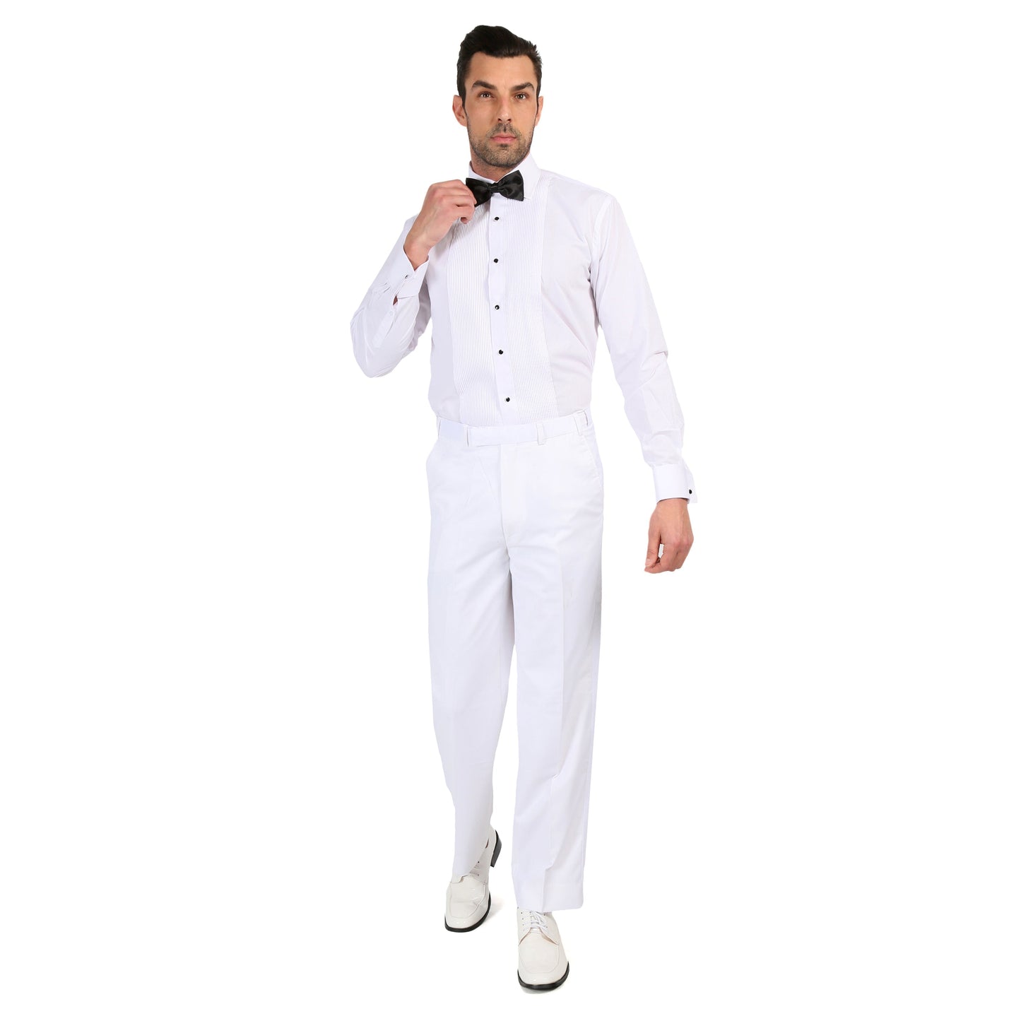Premium Regular Fit White Tuxedo Dress Pants