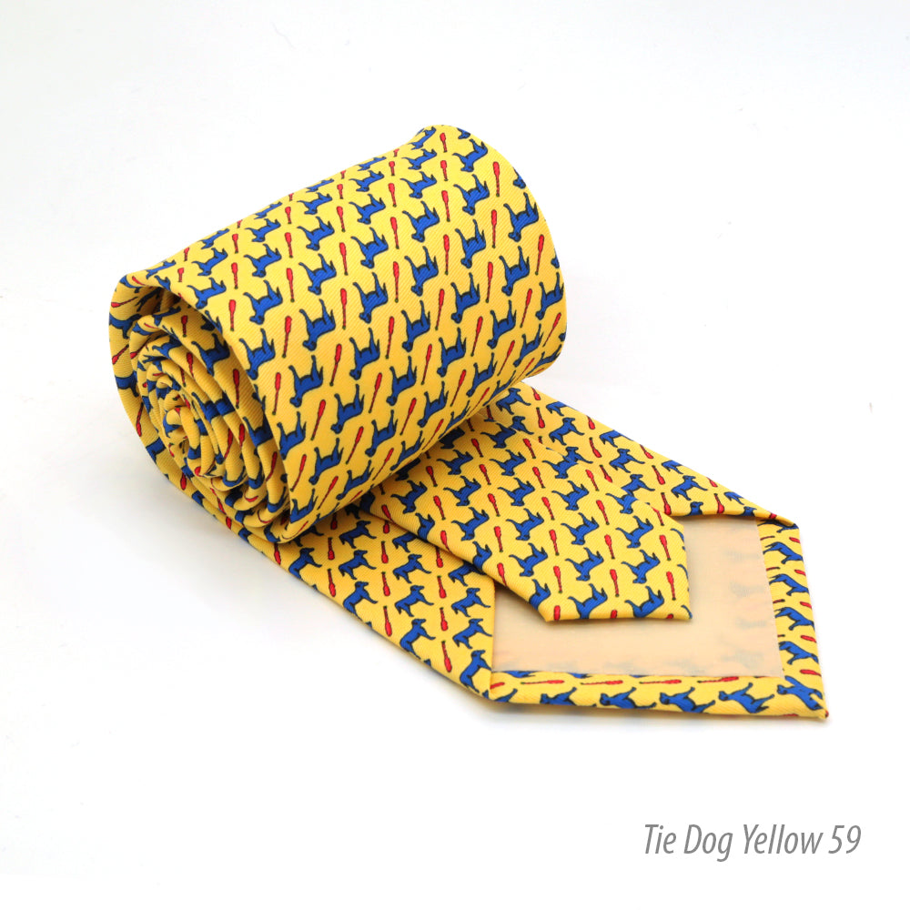 Dog Yellow Necktie with Handkerchief Set
