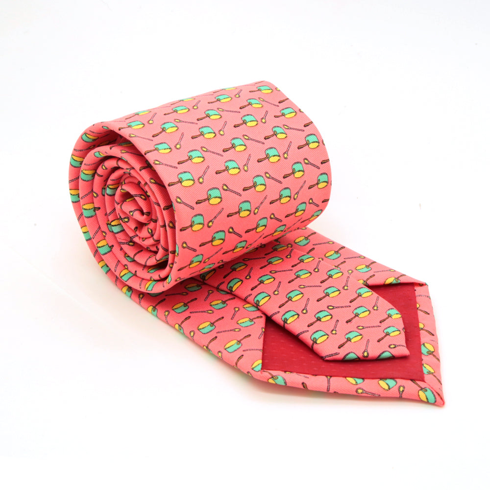 Pots Pink Necktie with Handkerchief Set