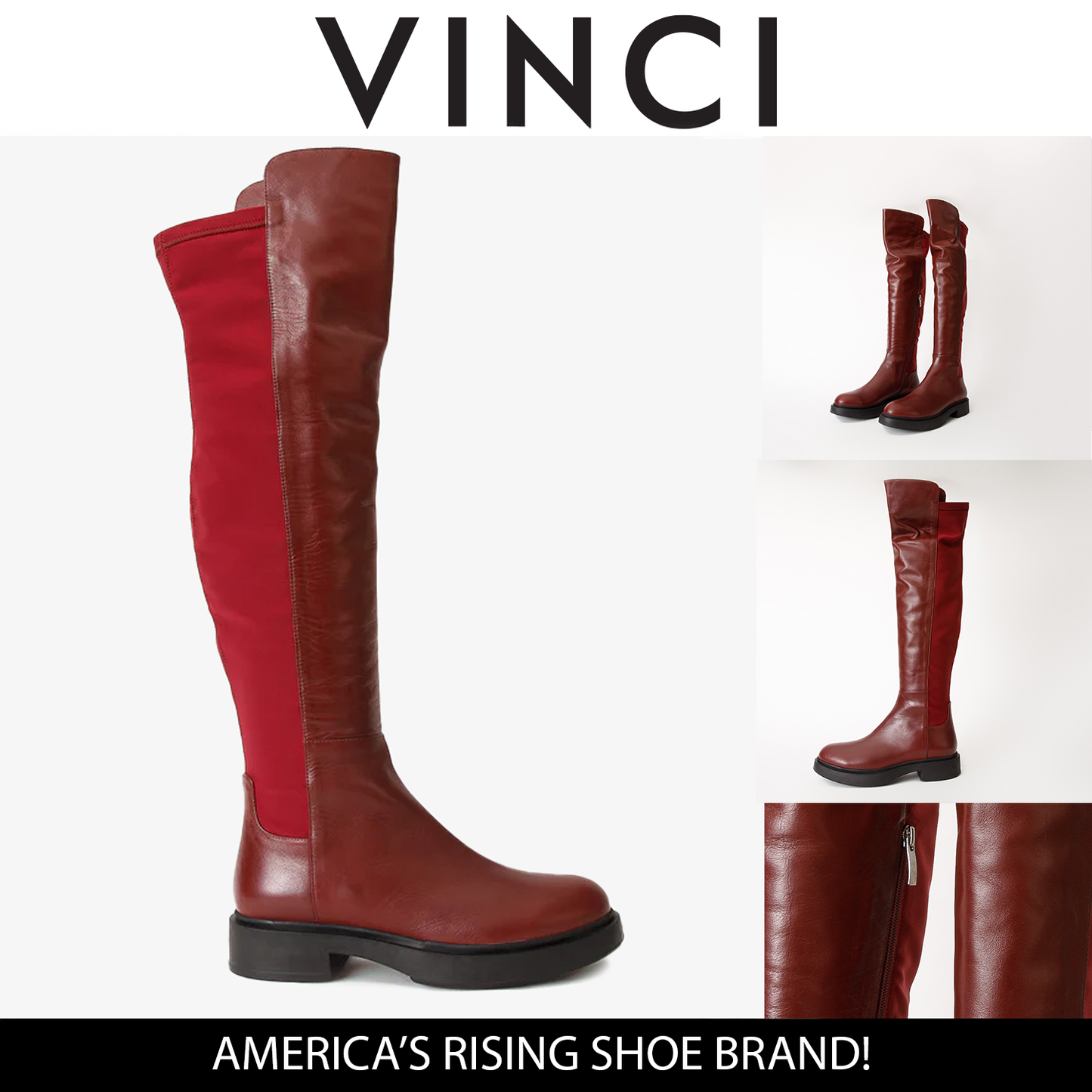The Harmony Belle Burgundy Leather Knee High Women Boot