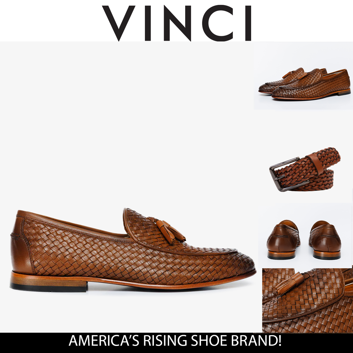 The Mclean Shoe Tan Woven Tassel Loafer Men Shoe