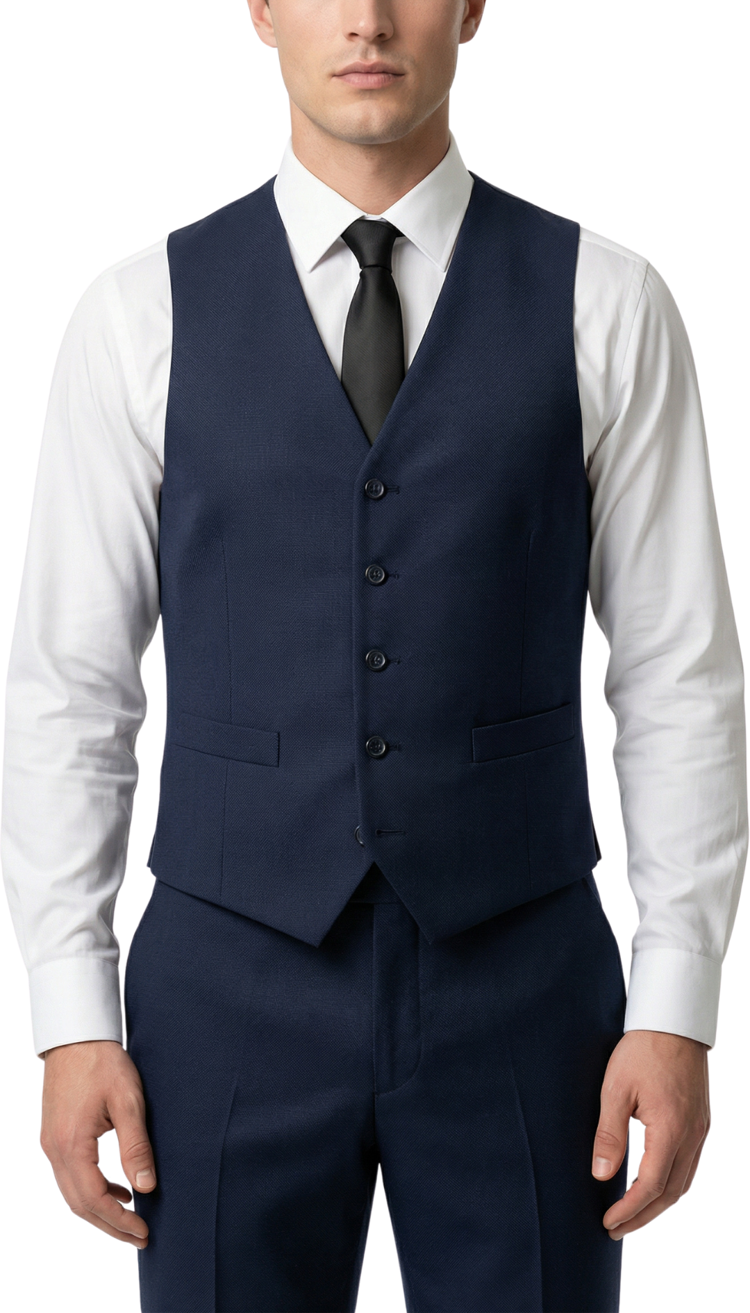 JAX Men's Navy Blue 3-Piece Slim Fit Suit β 2-Button Notch Lapel
