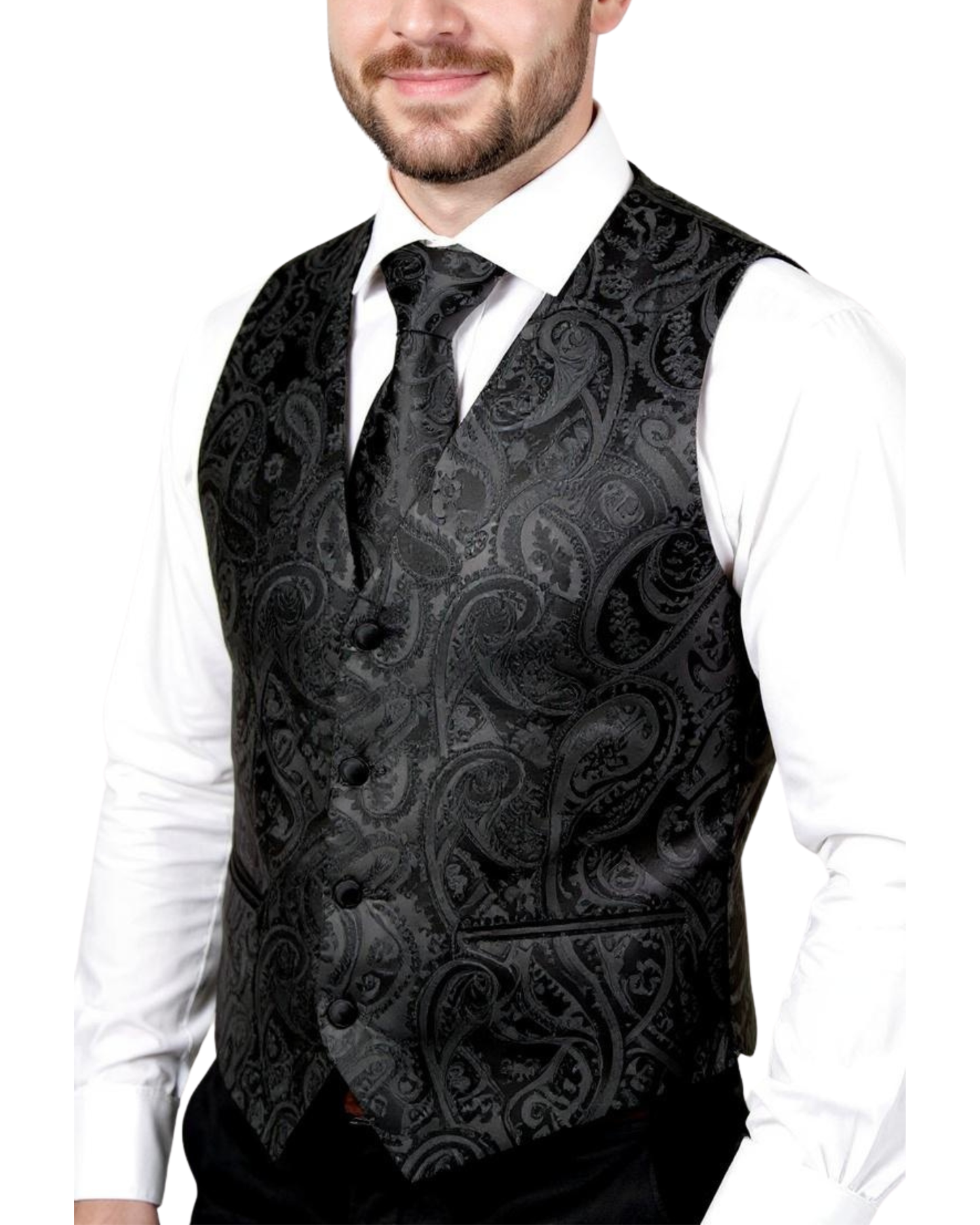 Ferrecci Mens PV400 - Brown with White Back Adjustable Vest Set
