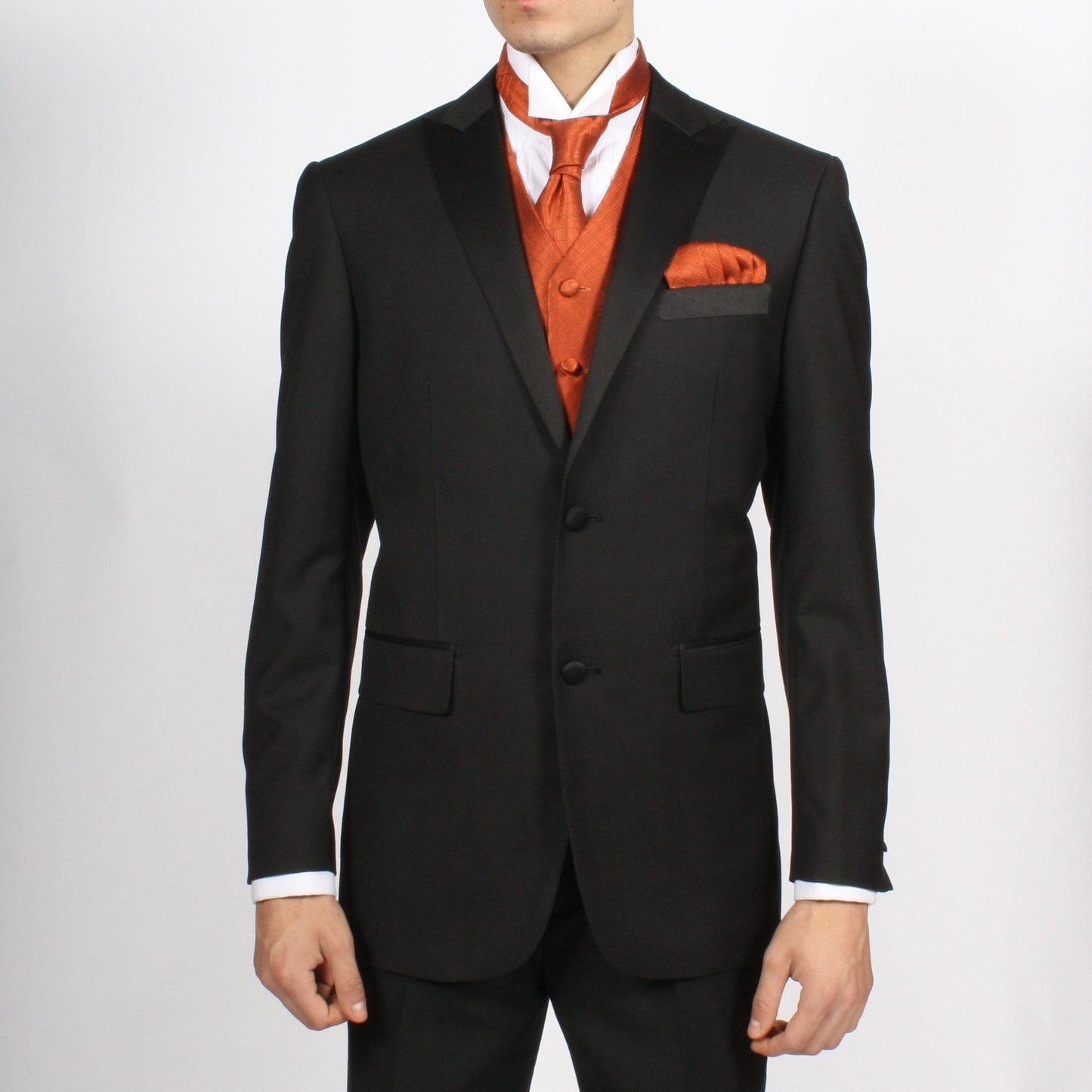 Ferrecci Mens PV300 - Orange with Black Back Adjustable Diamond Vest Set