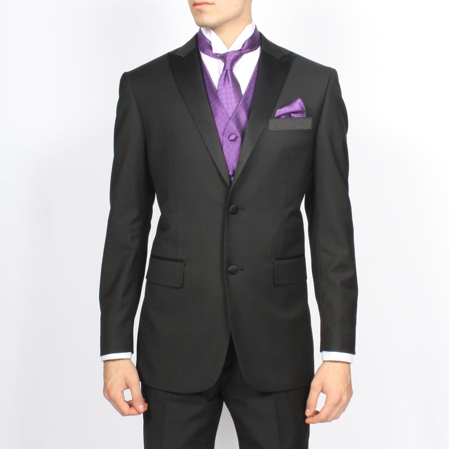 Ferrecci Mens PV300 - Purple with Black Back Adjustable Diamond Vest Set