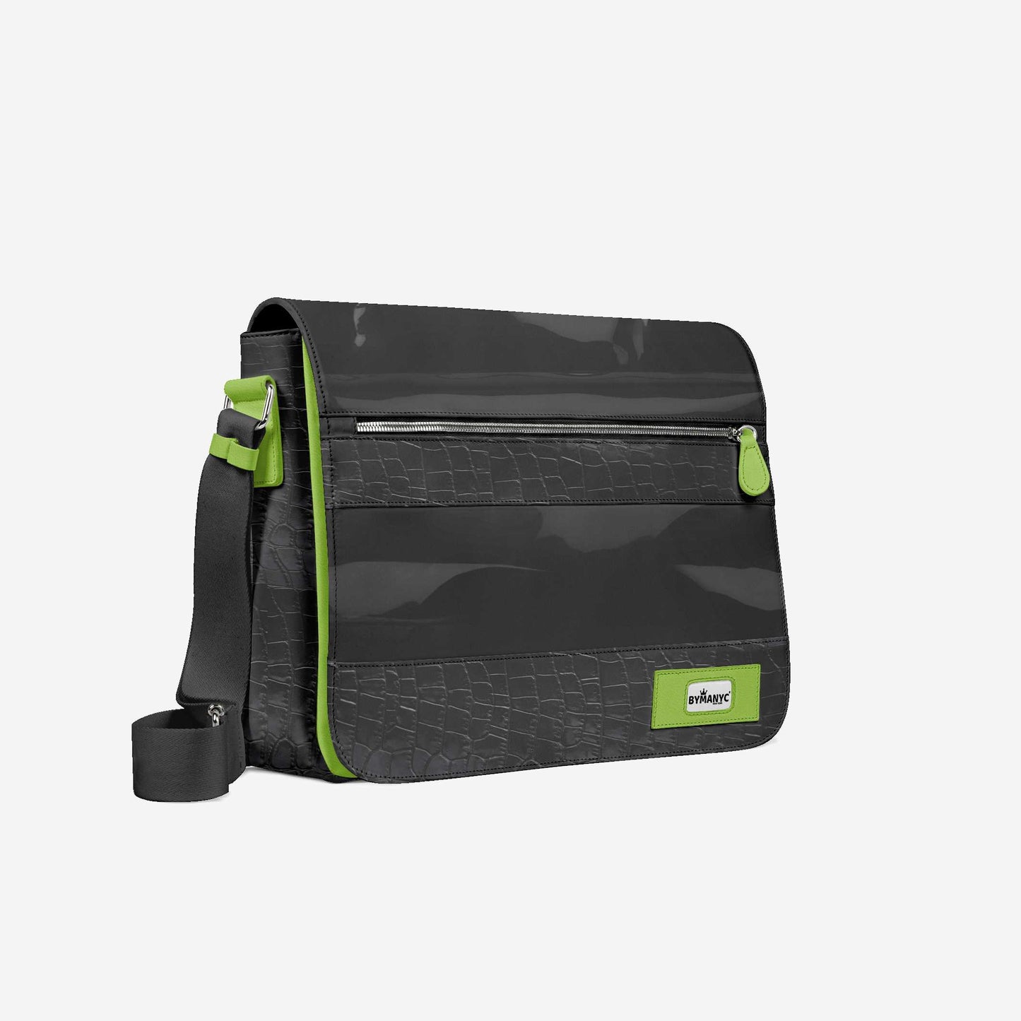 Vegan Urban Stripe Messenger Bag 16” | BYMANYC ® New York Downtown Edge - My Men's Shop