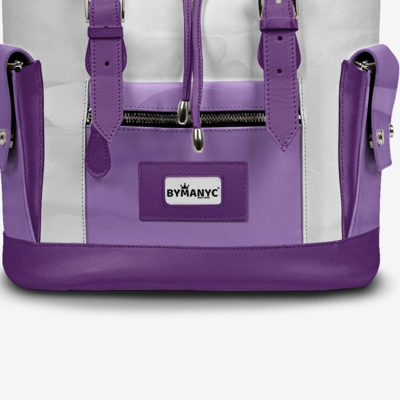 Violet & White Couture Eco Backpack – BYMANYC ® New York (Handmade in Italy) - My Men's Shop