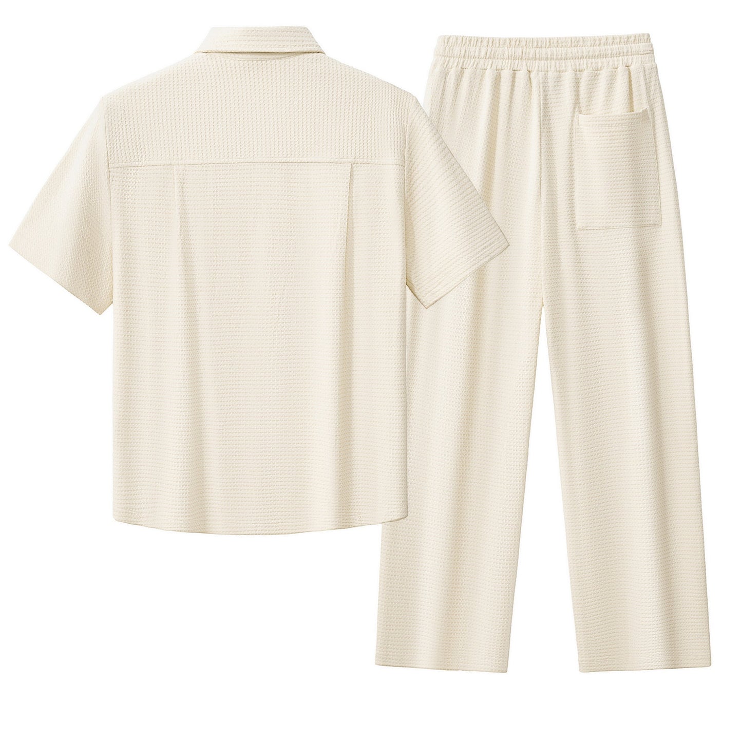 Vista Set – Waffle Textured Shirt & Pant TAUPE - My Men's Shop