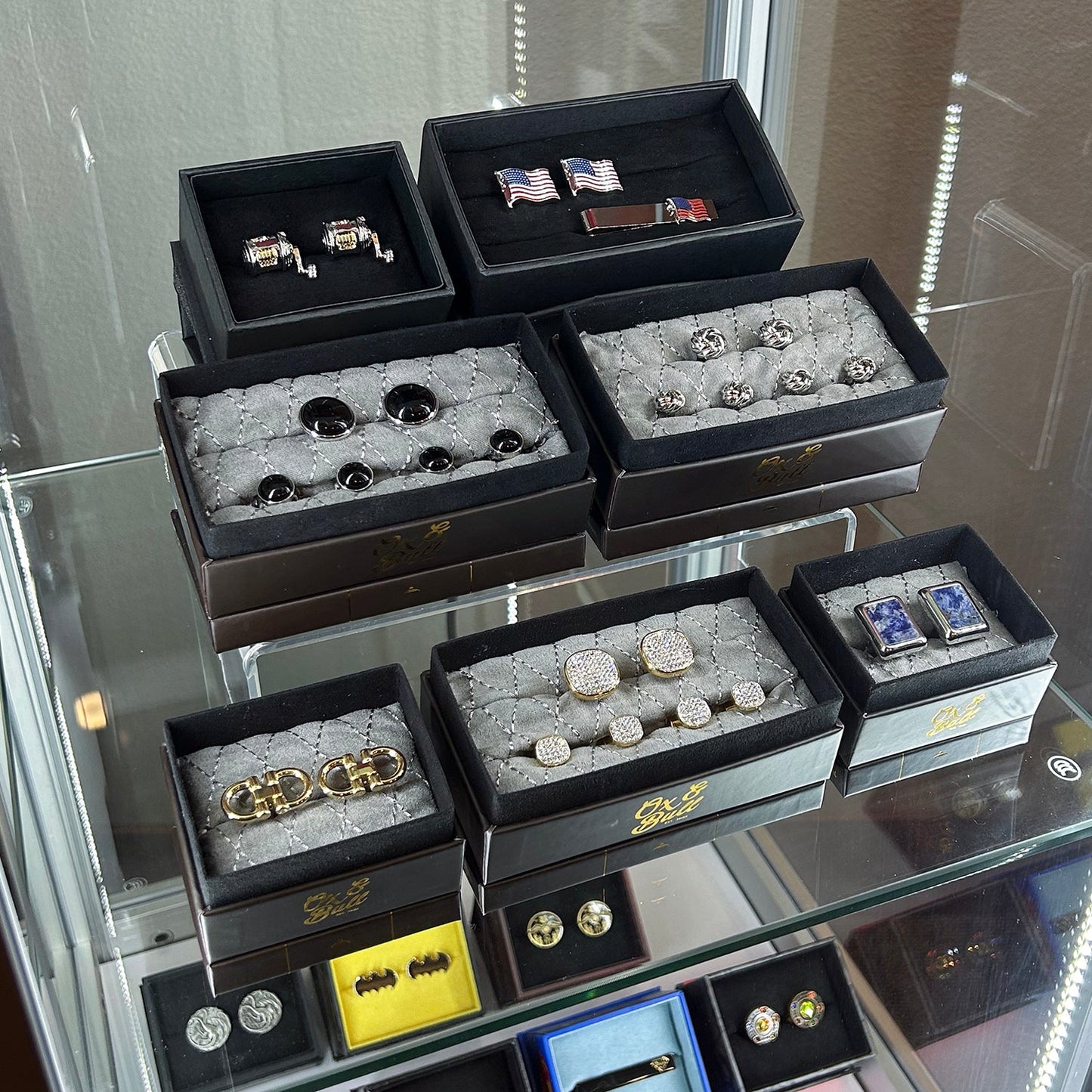 Retail Glass Display White Cabinet With Locking Storage - My Men's Shop