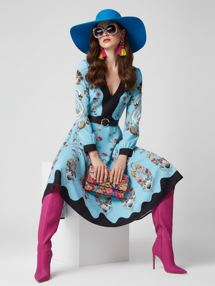 Waist-Cinched Floral Dress, The Met | Women - BYMANYC ® New York - My Men's Shop