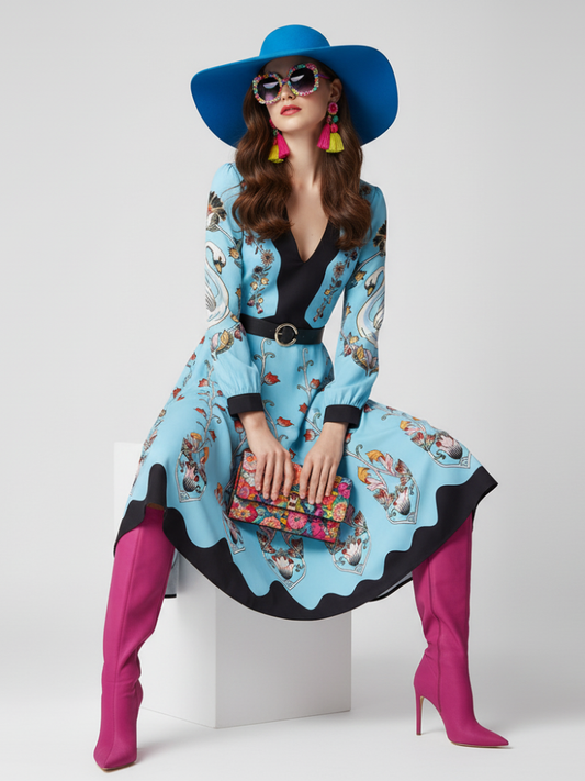 Waist-Cinched Floral Dress, The Met | Women - BYMANYC ® New York - My Men's Shop